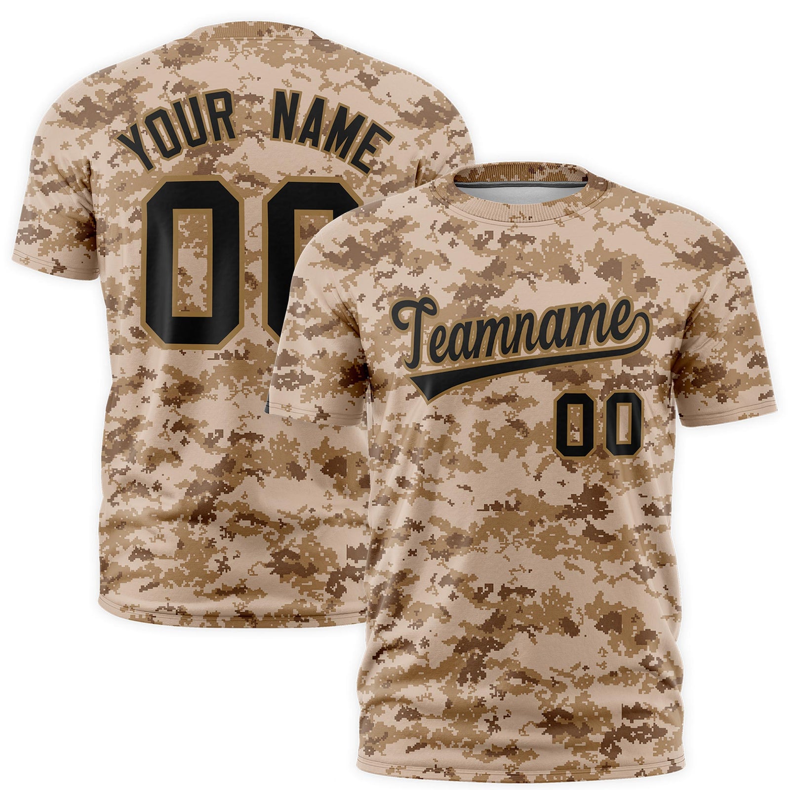Custom Camo T-shirts Camel Black Jungle Camouflage Outdoor Shirts