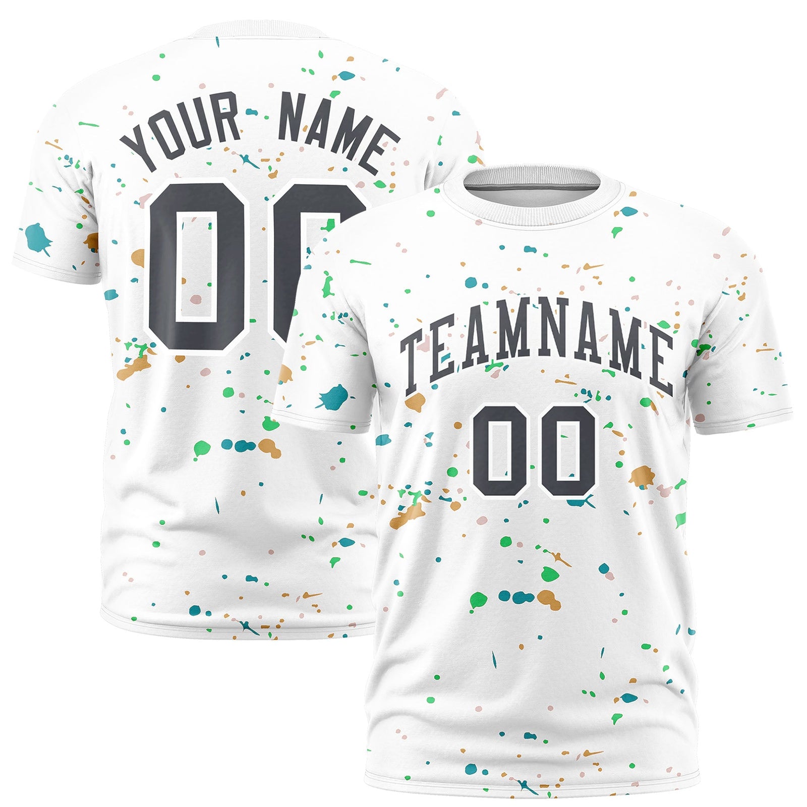 Custom White Gray Spray Painting Graffiti Pattern Personalization T-shirt| KXKSHOP