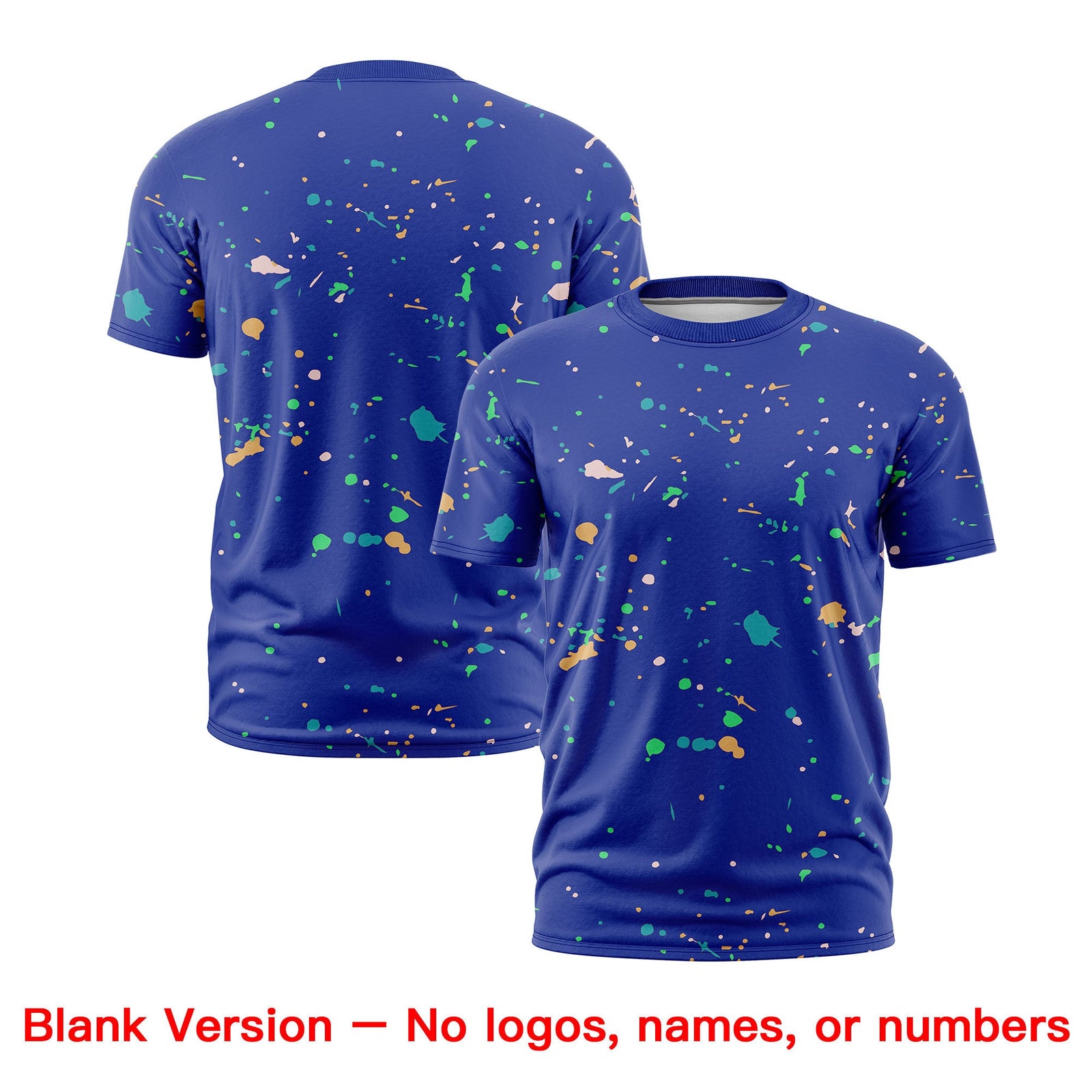 Custom Royal Blue Orange White Spray Painting Graffiti Pattern Personalization T-shirt| KXKSHOP