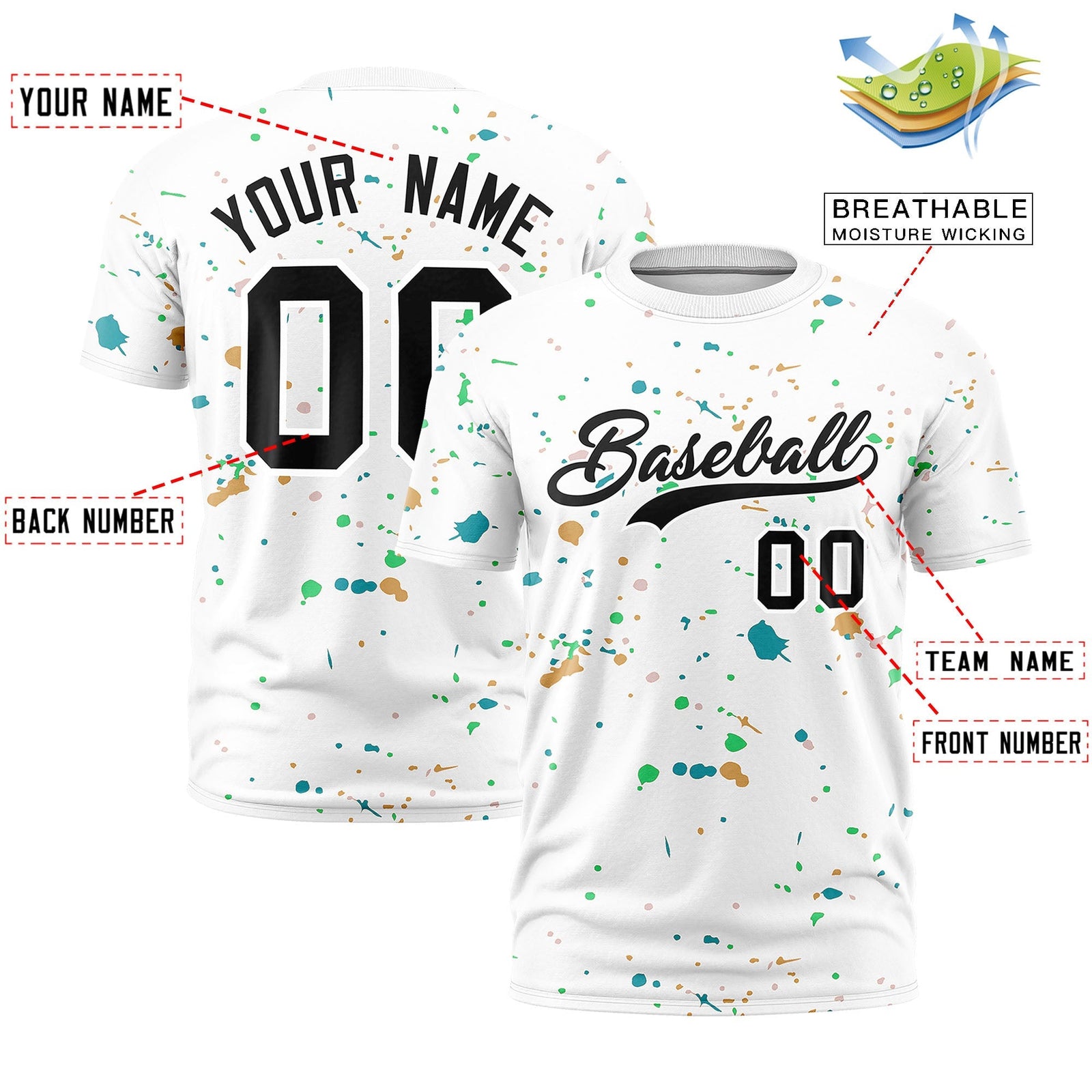 Custom White Black Spray Painting Graffiti Pattern Personalization T-shirt| KXKSHOP