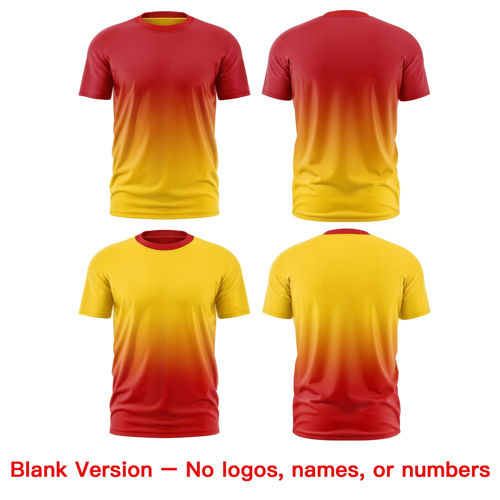 Custom Red Gold Gradient Fashion Reversible Quick Dry T-shirt| KXKSHOP