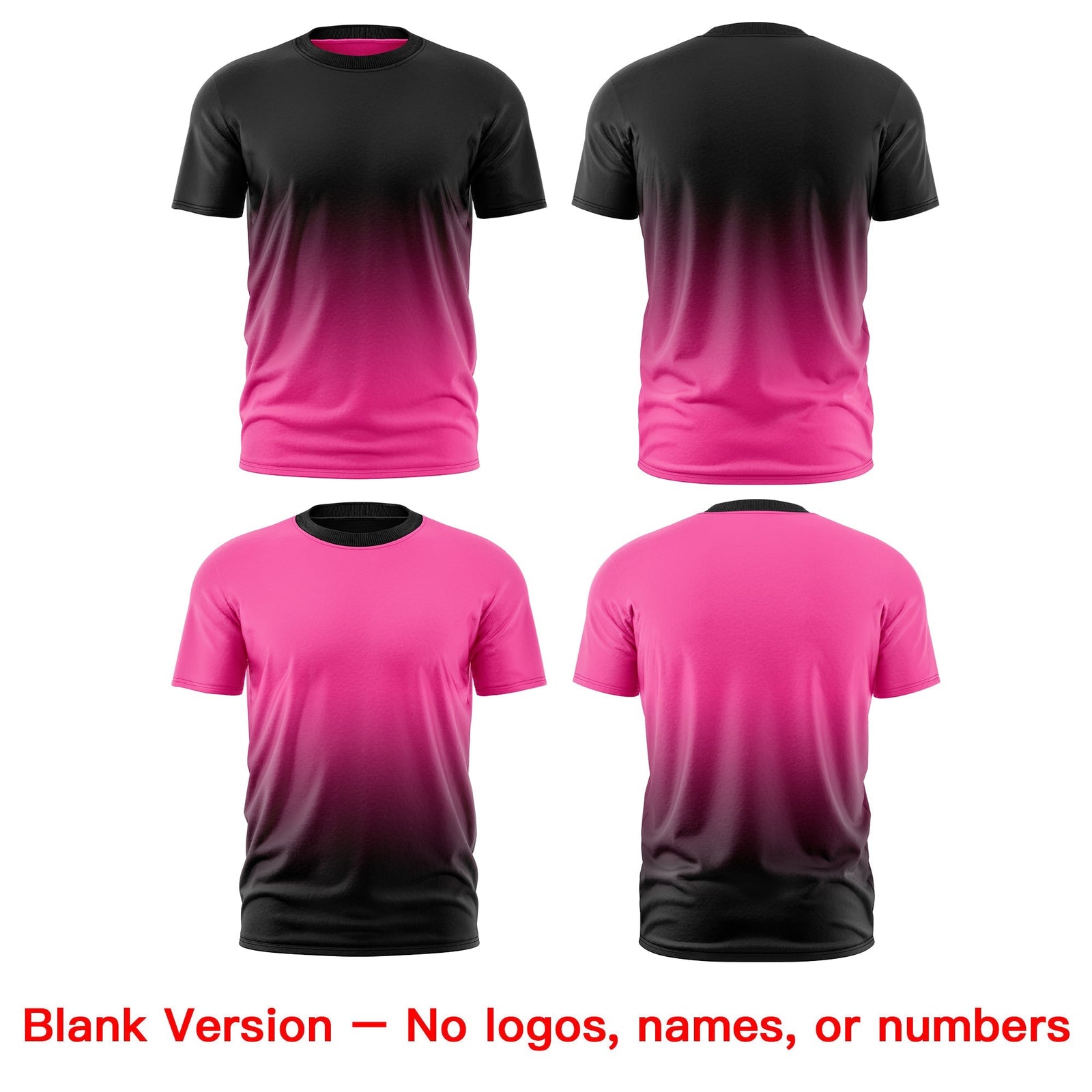Custom Pink Black Gradient Fashion Reversible Quick Dry T-shirt| KXKSHOP