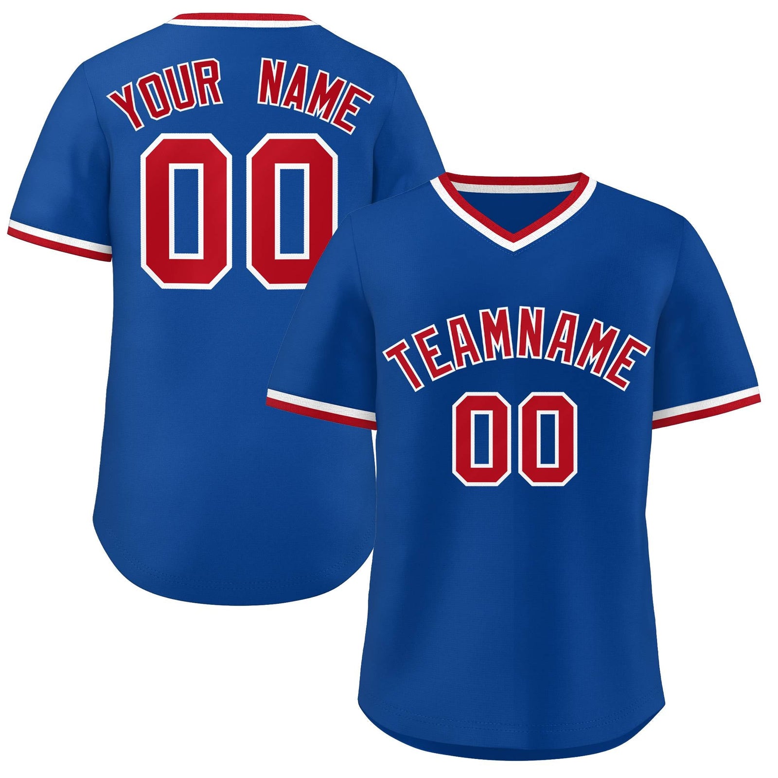 Custom Royal Red-White Orange Classic Style Outdoor Authentic Pullover Baseball Jersey