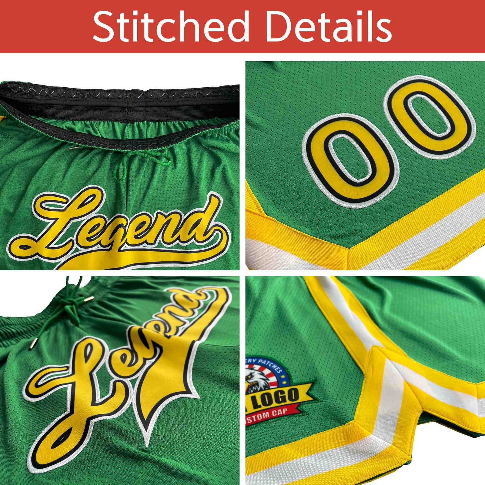 Custom Red White-Gold Classic Style Basketball Mesh Shorts