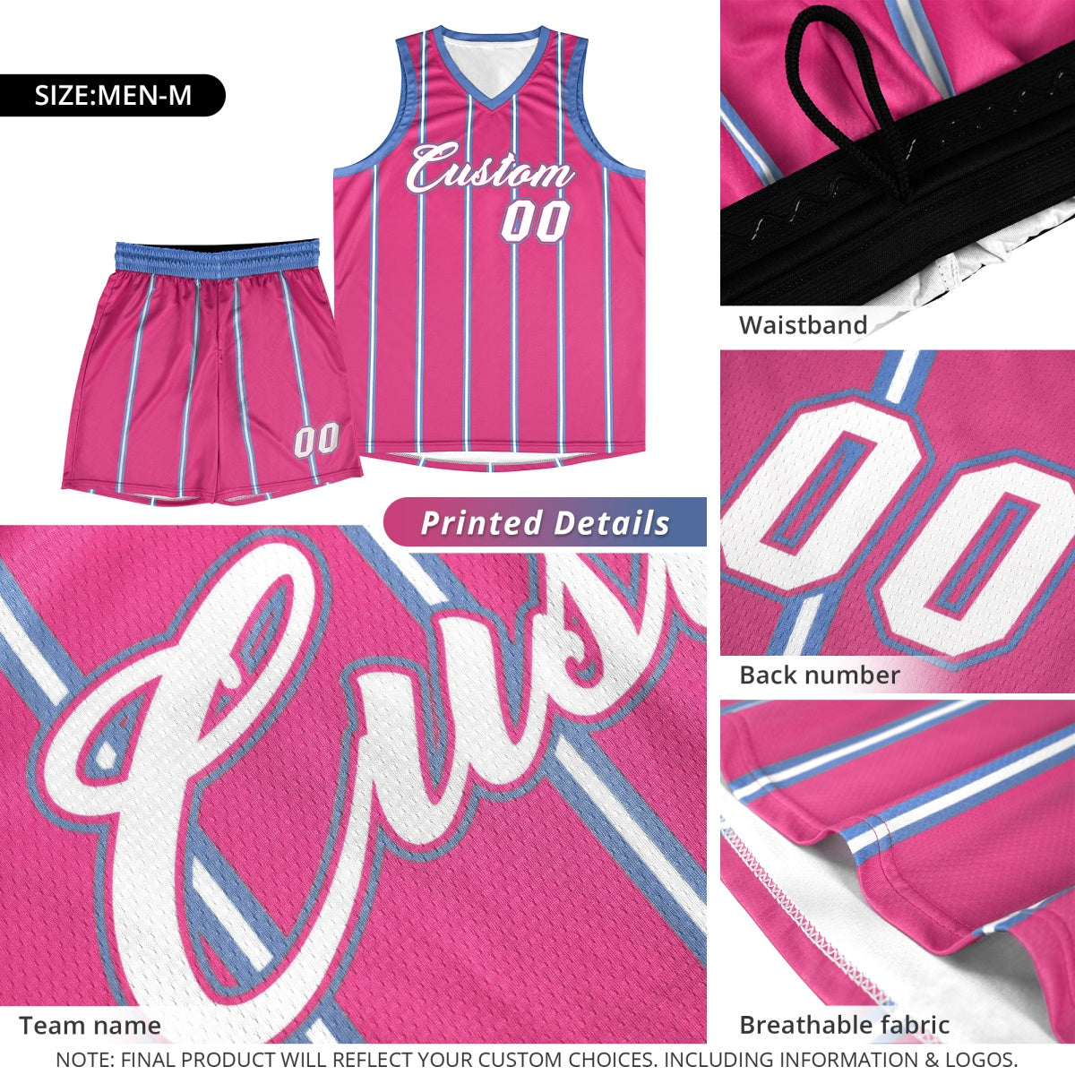 Custom Black Gold White Vertical Stripes Single Sided Sets Basketball Jersey | For Men,Stitched,Perfect for Training,Add Name and Numbern | KXKSHOP