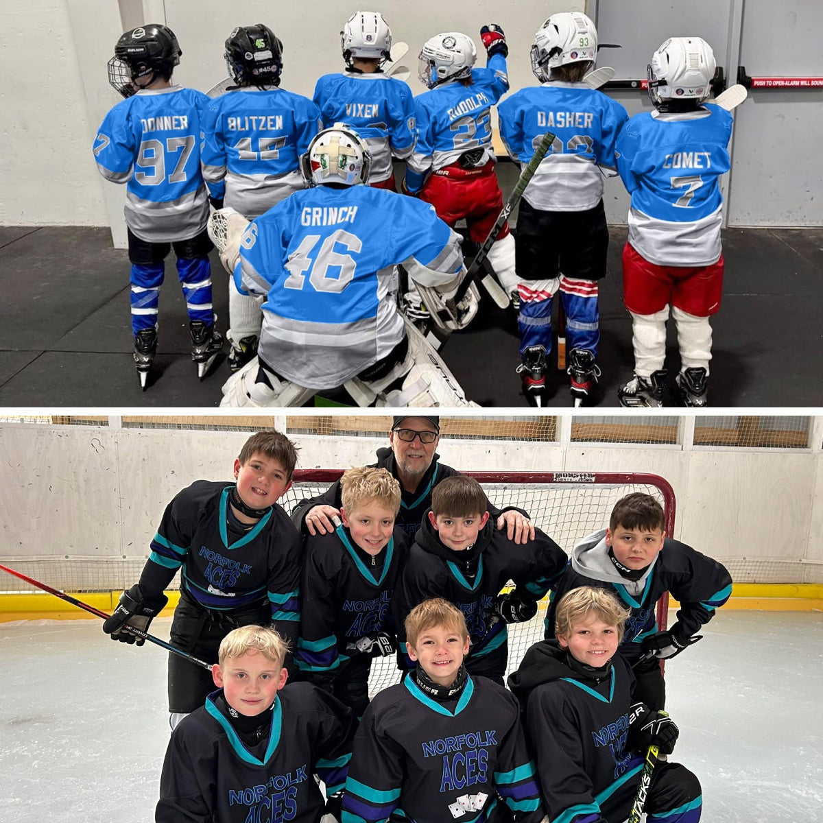 Custom Teal Orange Purple Gradient Fashion Halloween Stretch Fabric Hockey Jersey| KXKSHOP