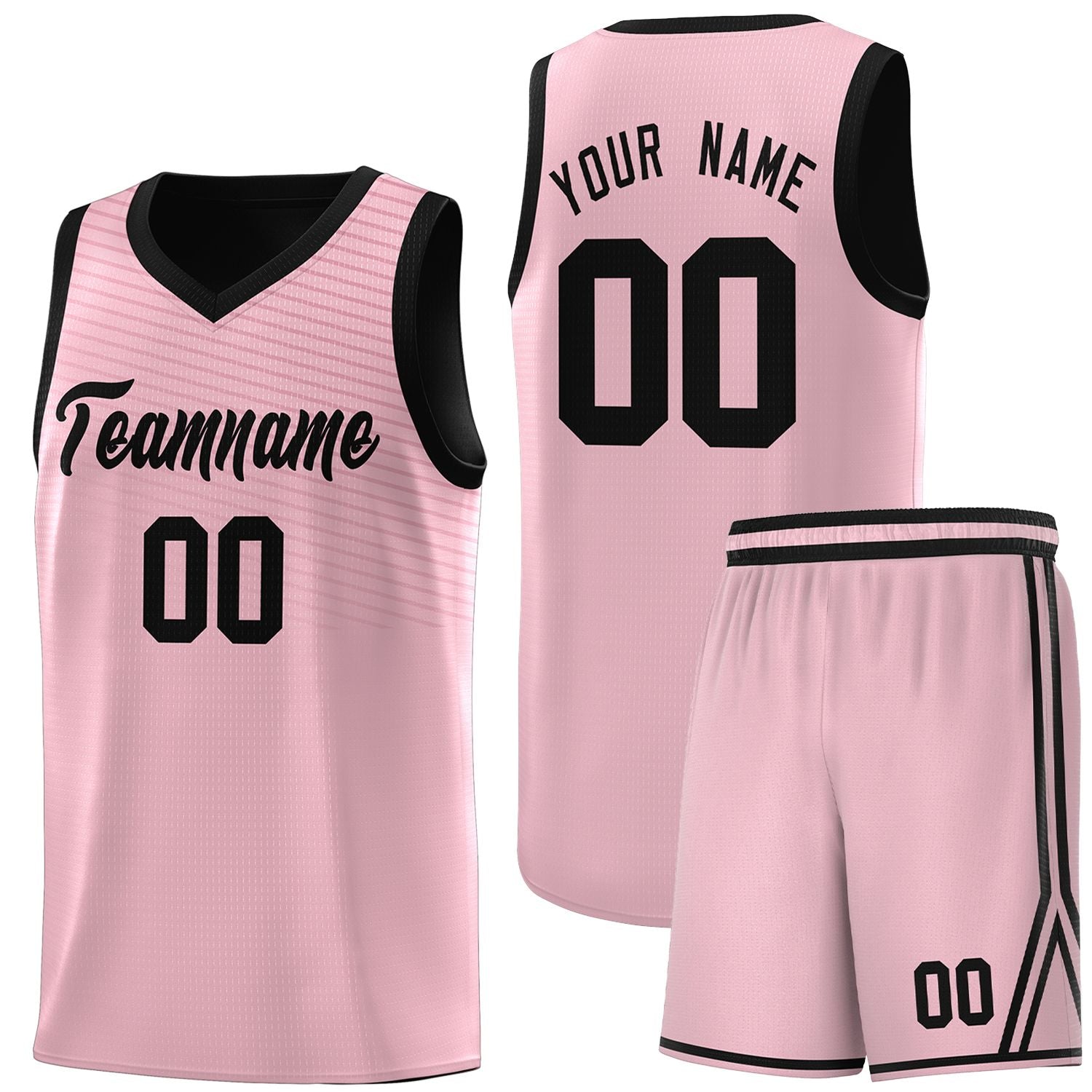 Custom Pink Black Chest Slash Patttern Sports Uniform Basketball Jersey