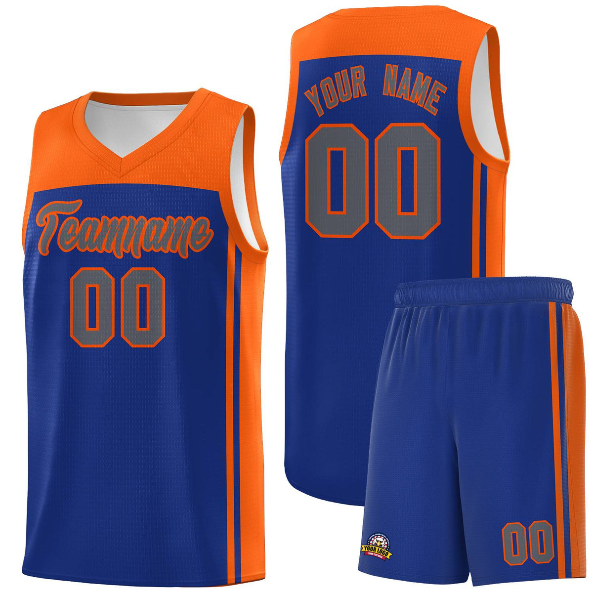 Custom Royal Orange Classic Sets Sports Uniform Basketball Jersey