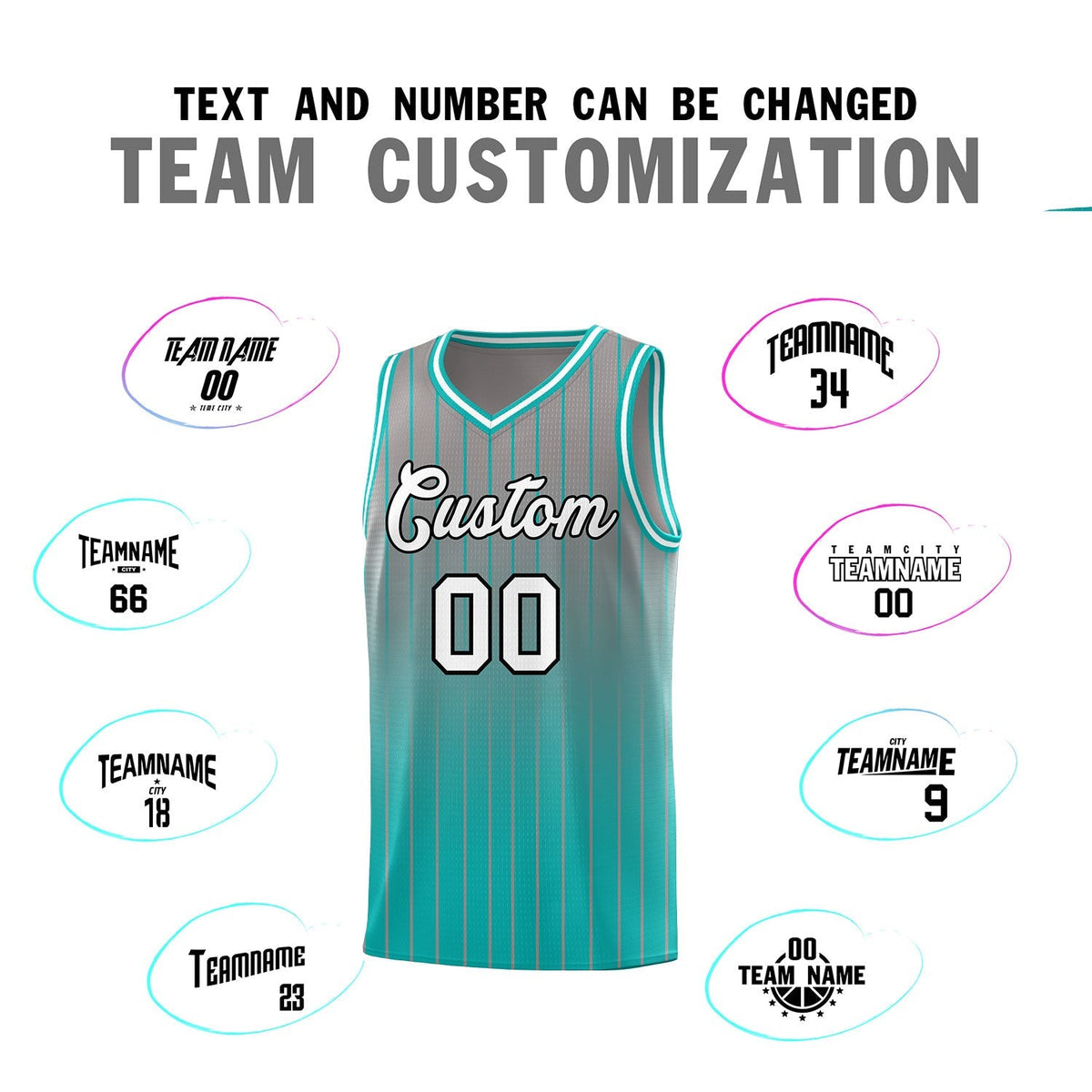 Custom Gray Bright Green Gradient Fashion Sets Sports Stripe Uniform Basketball Jersey