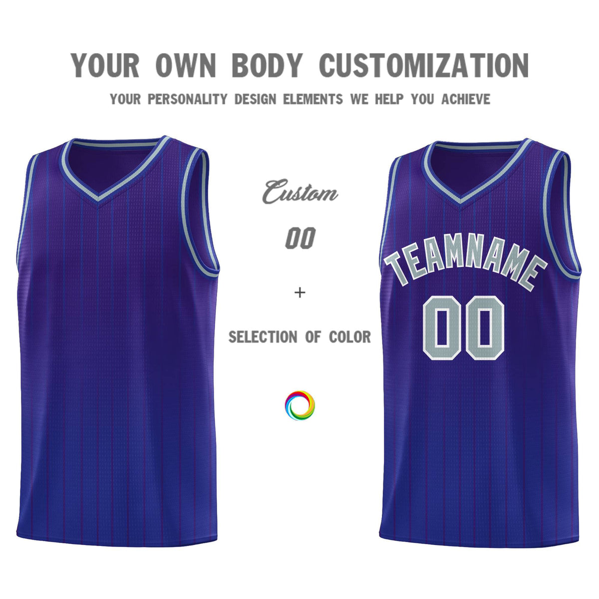 Custom Purple Royal Gradient Fashion Sets Sports Stripe Uniform Basketball Jersey
