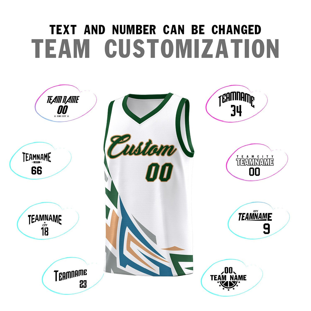 Custom White Gradient Graffiti Pattern Sports Uniform Basketball Jersey