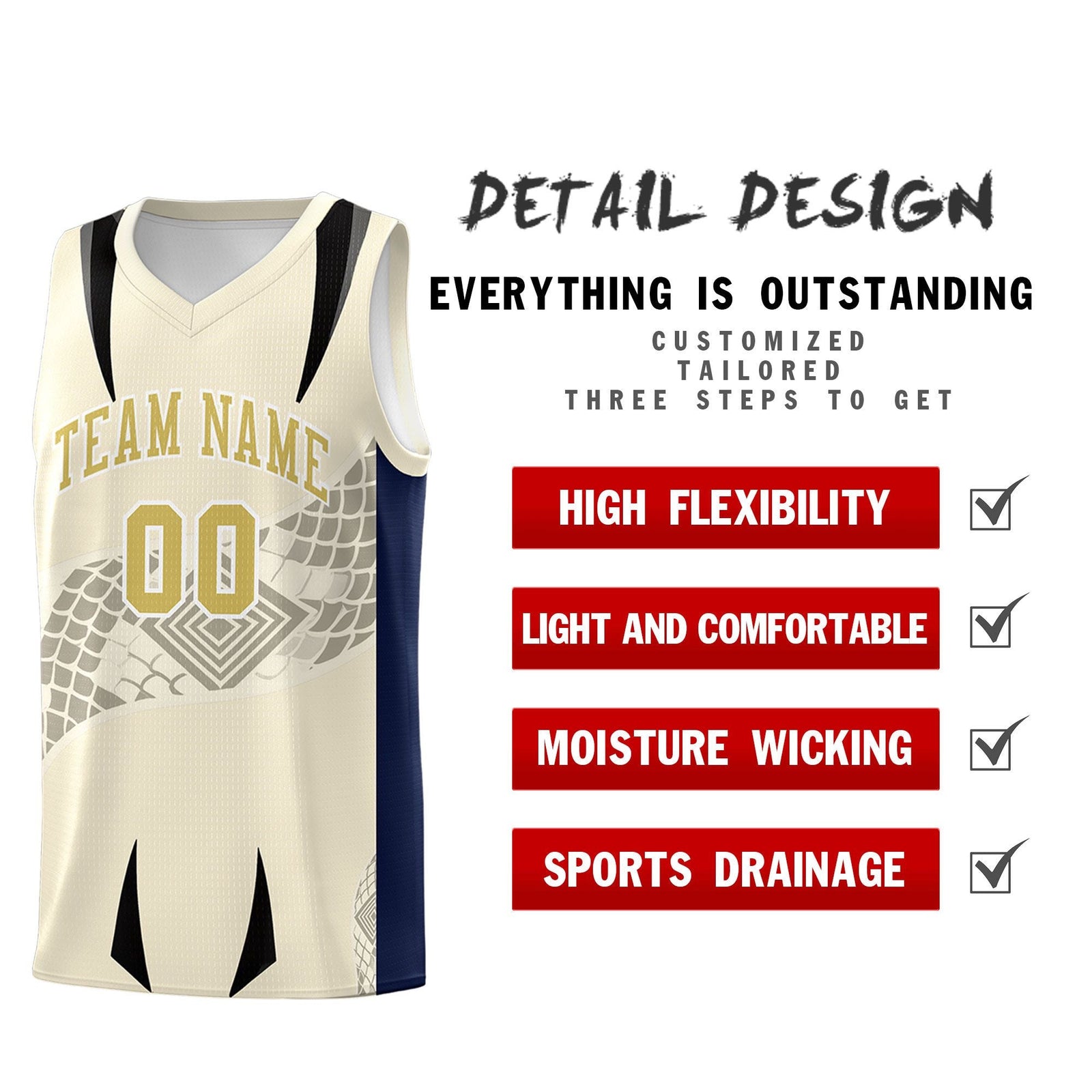 Custom Light Khaki Navy Snake Scale Venomous Fang for Leagues Graffiti Pattern Basketball Suit Jersey
