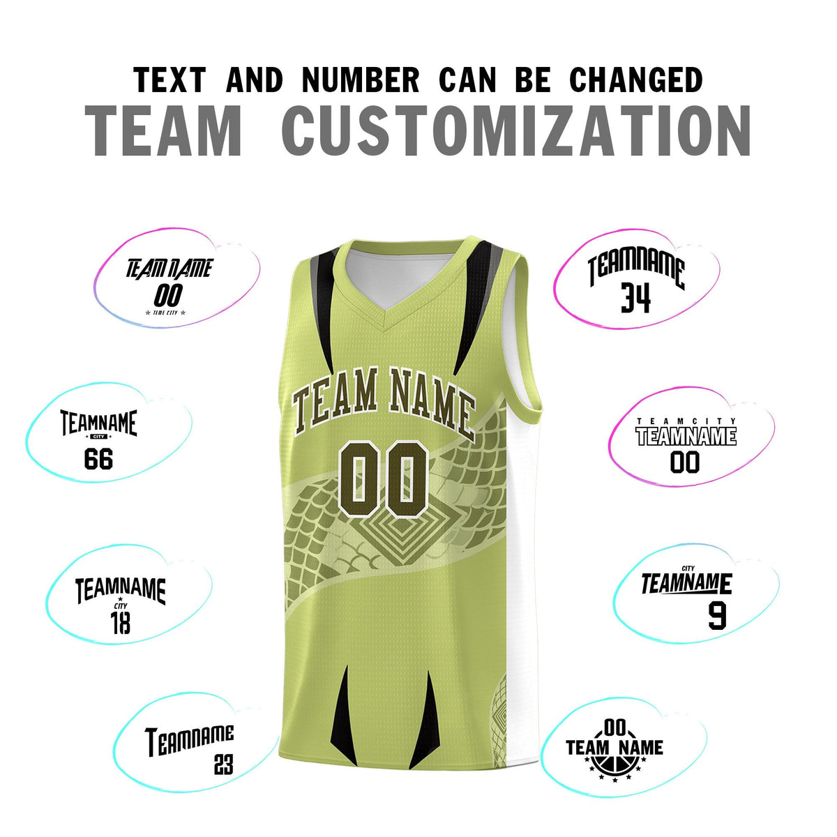 Custom Champagne White Snake Scale Venomous Fang for Clubs Graffiti Pattern Basketball Suit Jersey