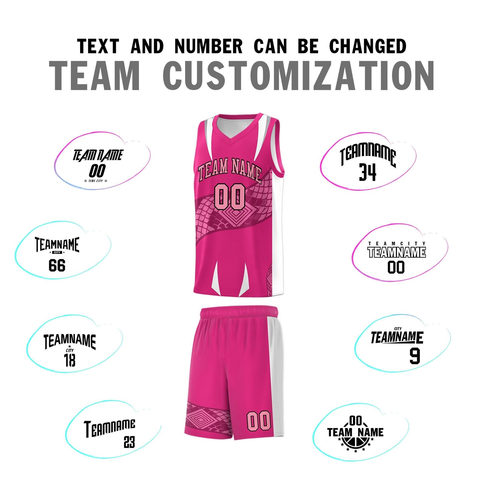 Custom Rose Red White Snake Scale Venomous Fang Breathable Graffiti Pattern Basketball Suit Jersey