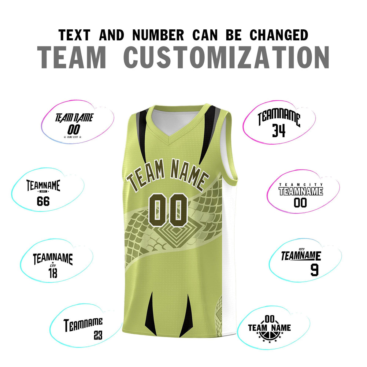 Custom Champagne White Snake Scale Venomous Fang for Clubs Graffiti Pattern Basketball Suit Jersey
