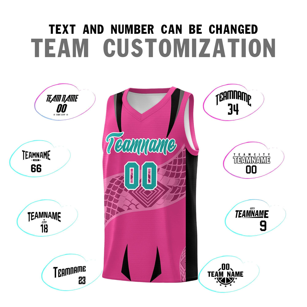 Custom Rose Red Black Snake Scale Venomous Fang for Team Graffiti Pattern Basketball Suit Jersey
