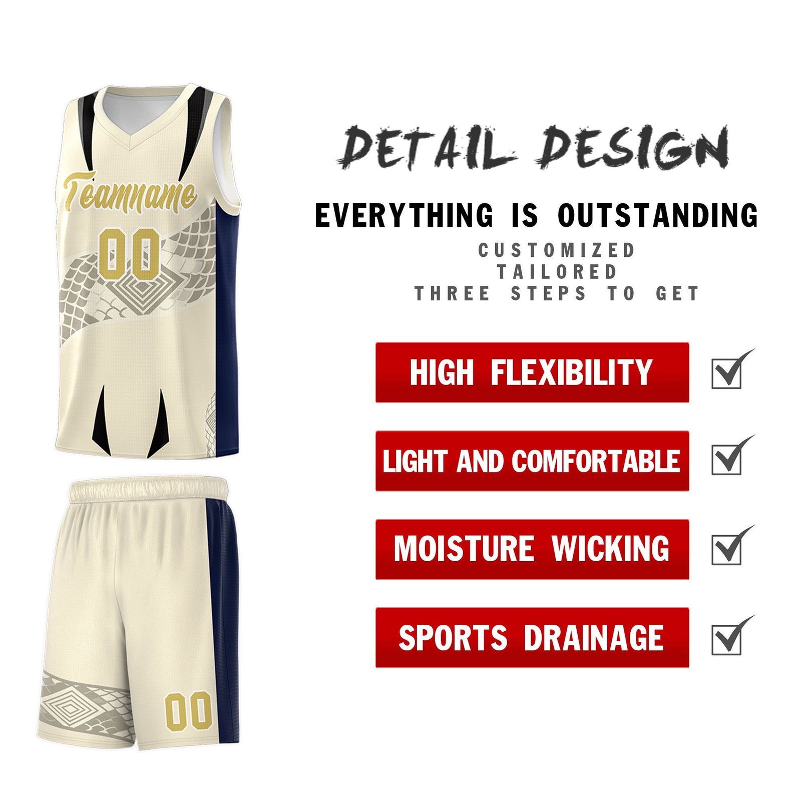 Custom Light Khaki Navy Snake Scale Venomous Fang for Leagues Graffiti Pattern Basketball Suit Jersey