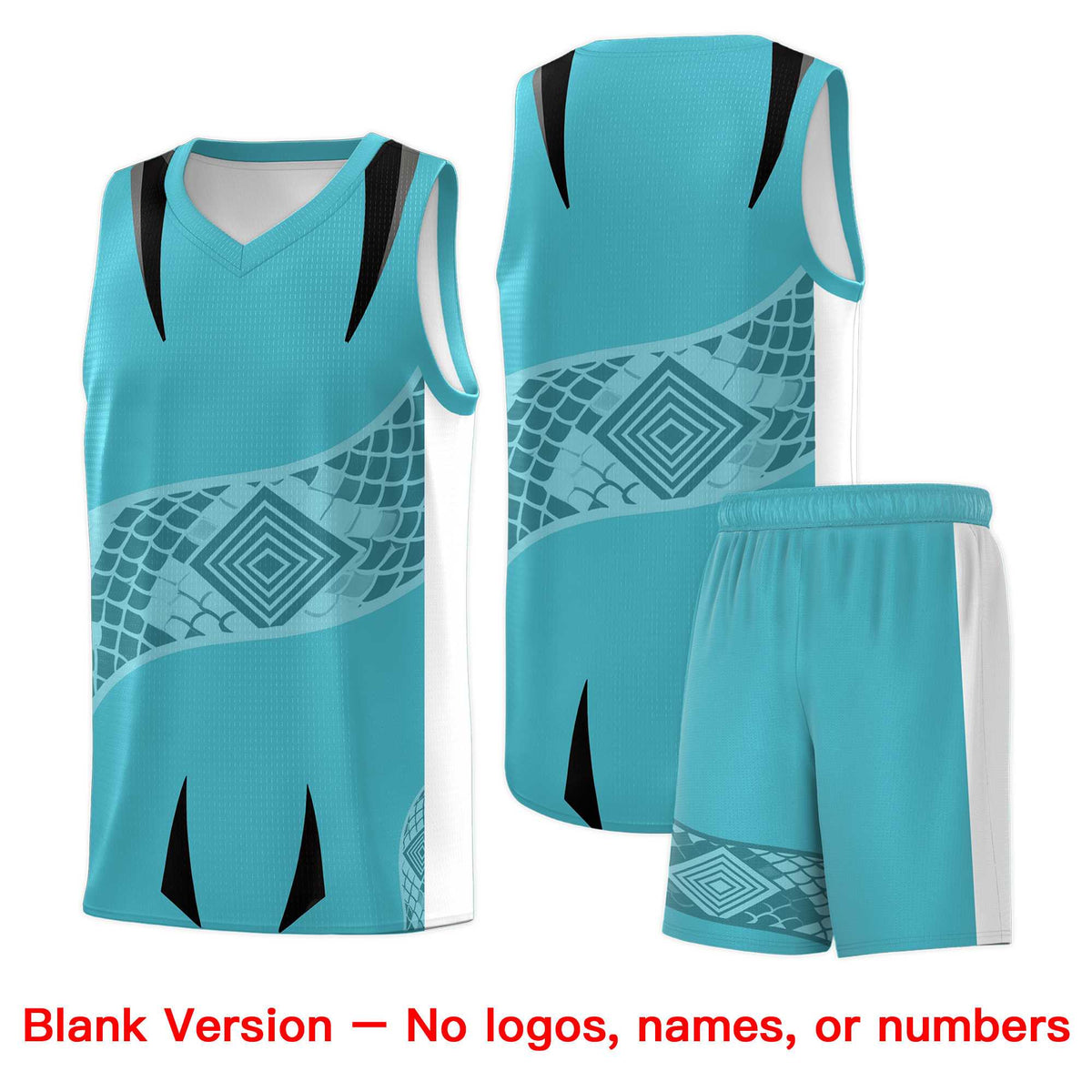 Custom Sky Blue White Snake Scale Venomous Fang for Team Graffiti Pattern Basketball Suit Jersey