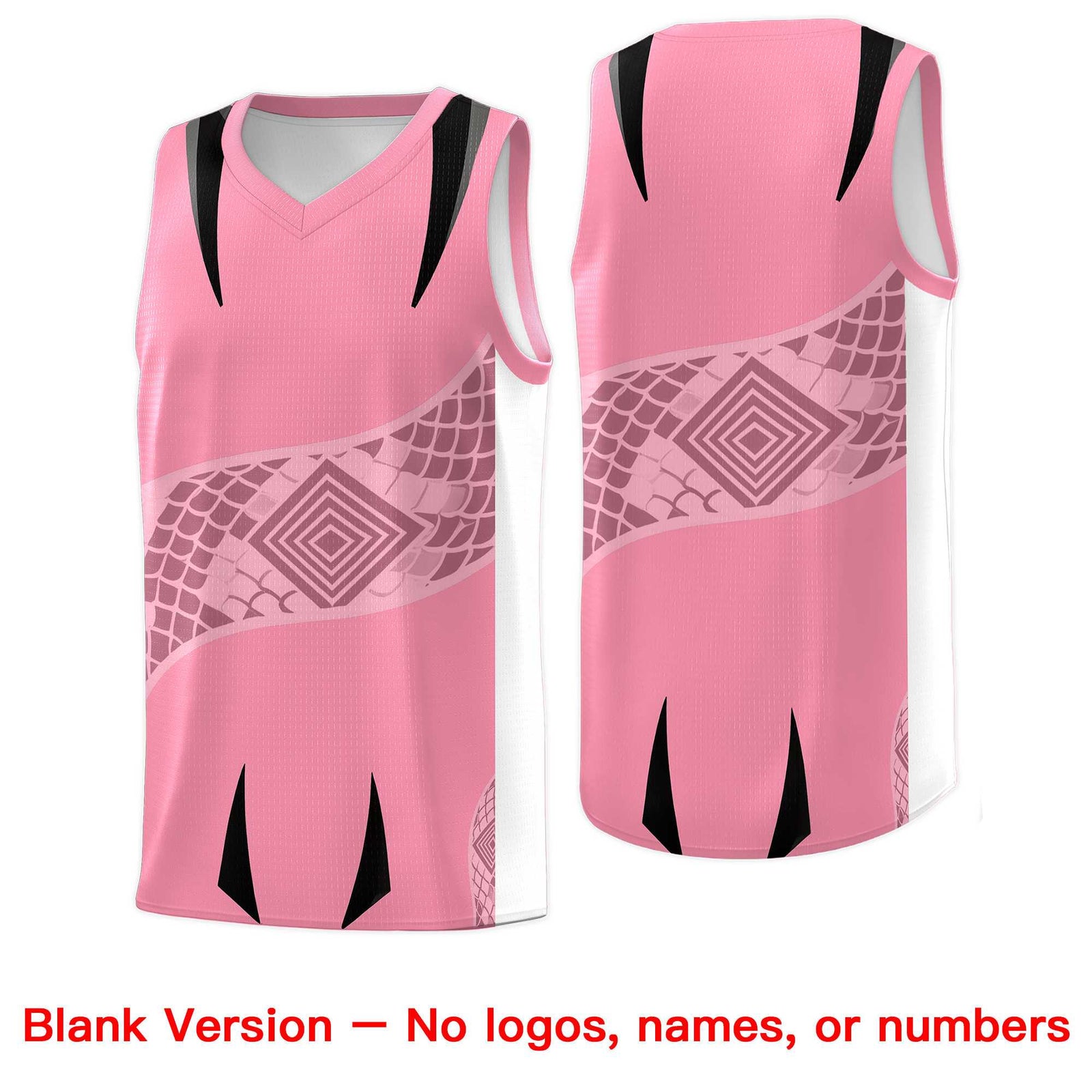 Custom Light Pink White Snake Scale Venomous Fang for Team Graffiti Pattern Basketball Suit Jersey