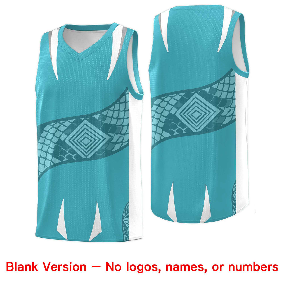 Custom Sky Blue White Snake Scale Venomous Fang Drapable Graffiti Pattern Basketball Suit Jersey