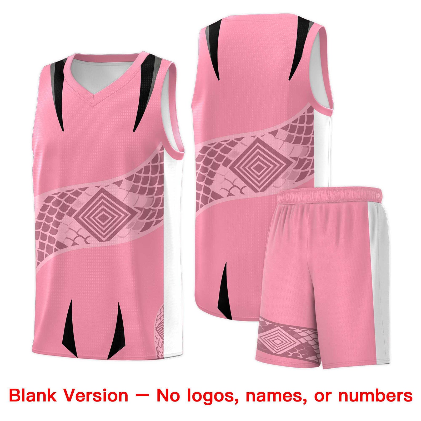 Custom Light Pink White Snake Scale Venomous Fang for Leagues Graffiti Pattern Basketball Suit Jersey