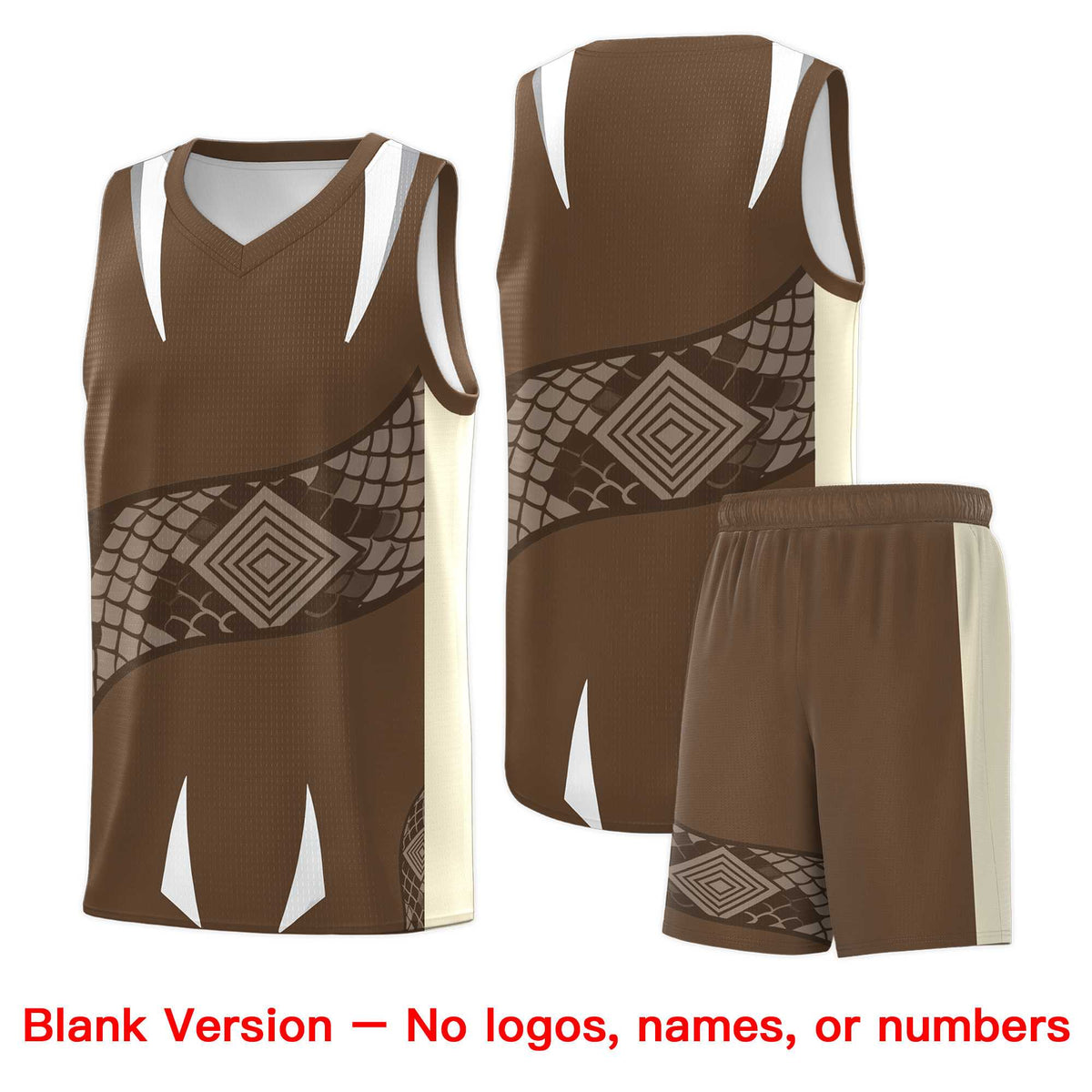Custom Light Brown Light Khaki Snake Scale Venomous Fang Breathable Graffiti Pattern Basketball Suit Jersey