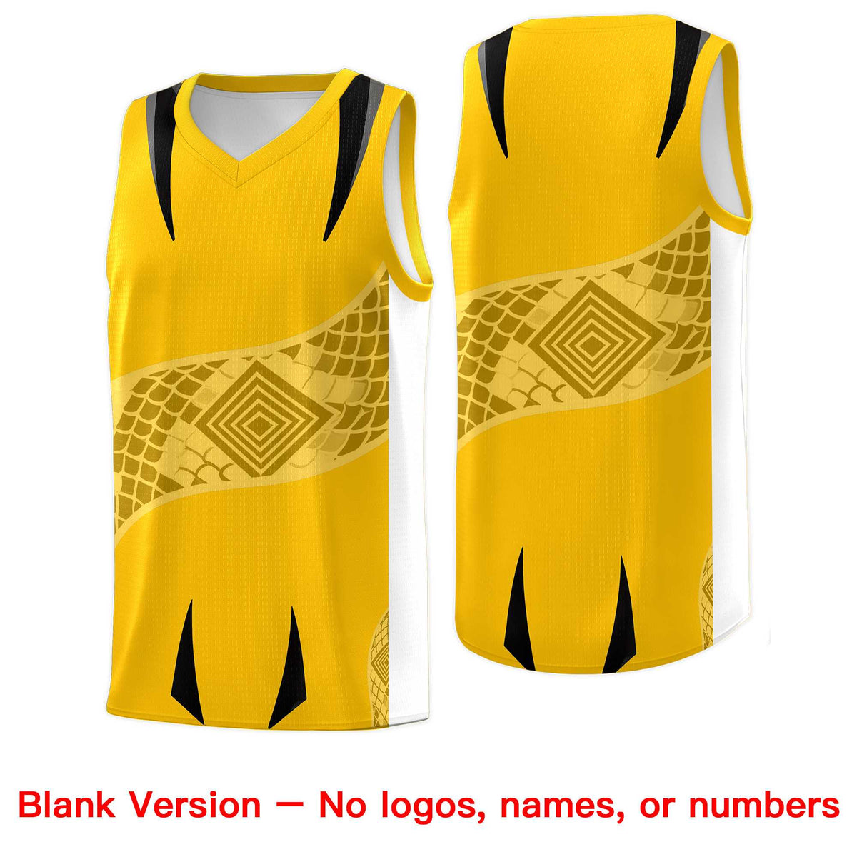 Custom Yellow White Snake Scale Venomous Fang for Leagues Graffiti Pattern Basketball Suit Jersey