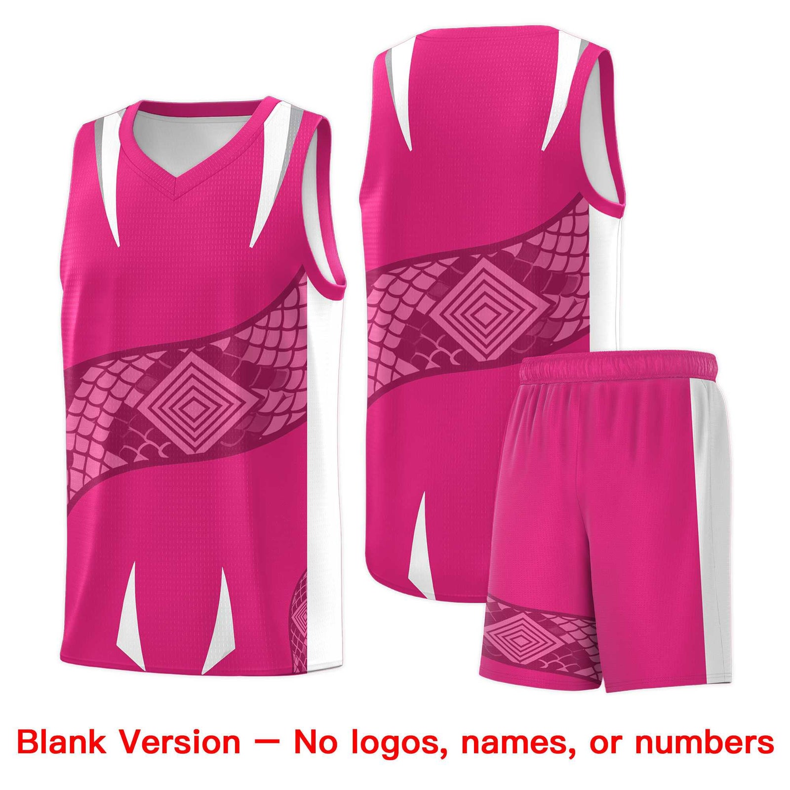 Custom Rose Red White Snake Scale Venomous Fang Breathable Graffiti Pattern Basketball Suit Jersey