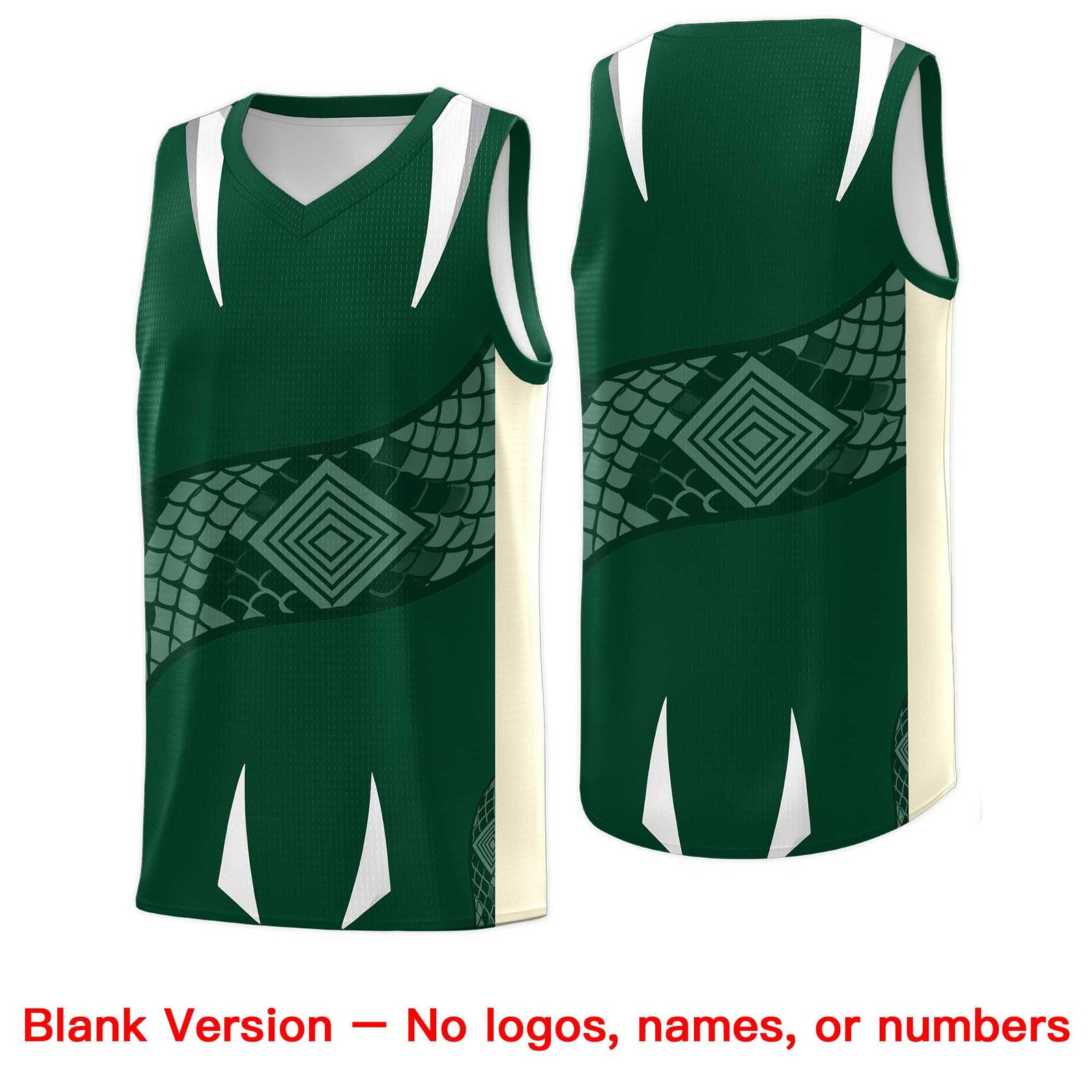 Custom Green Cream Snake Scale Venomous Fang Lightweight Graffiti Pattern Basketball Suit Jersey