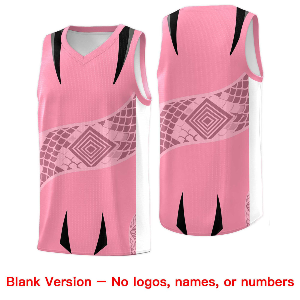 Custom Light Pink White Snake Scale Venomous Fang for Team Graffiti Pattern Basketball Suit Jersey