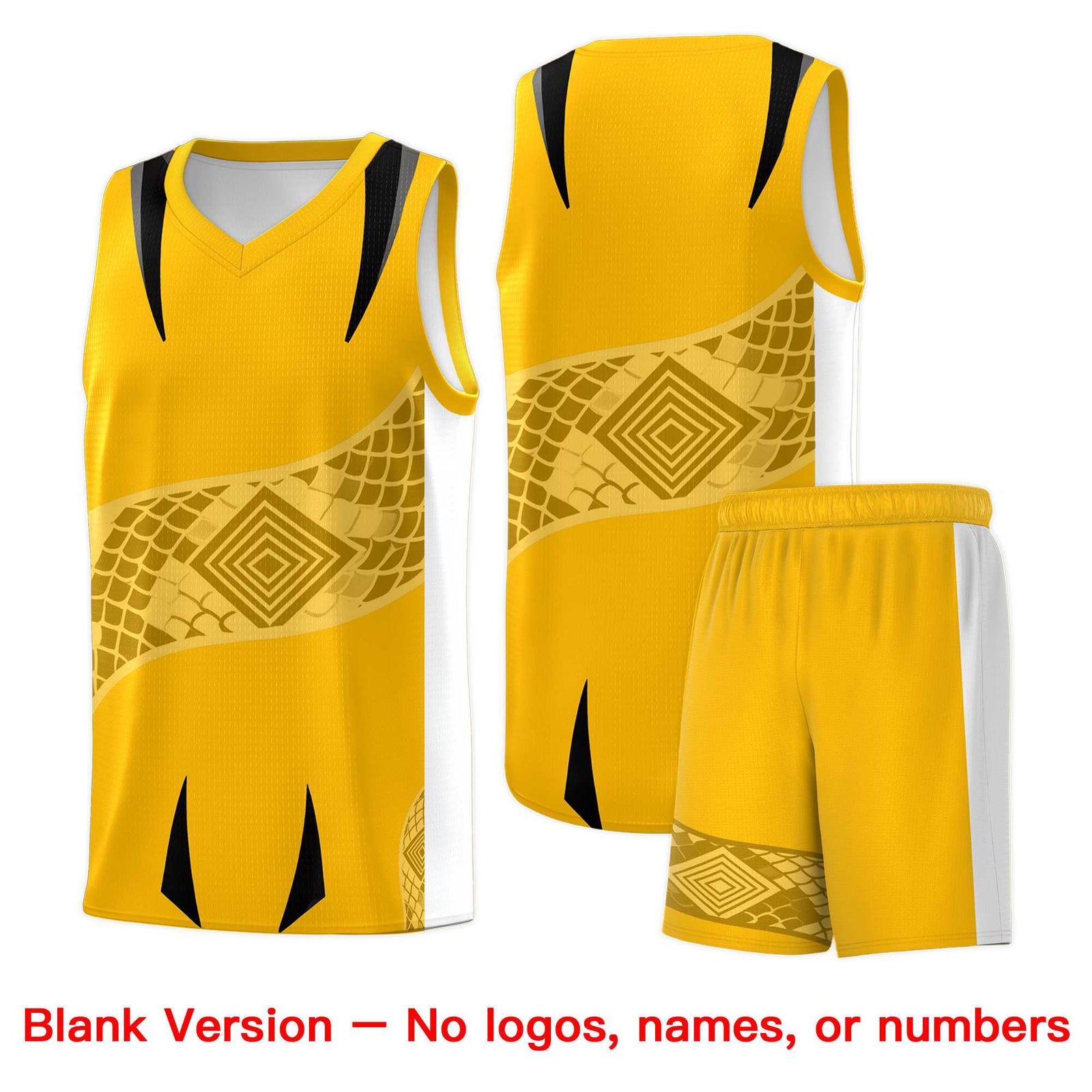 Custom Yellow White Snake Scale Venomous Fang for Team Graffiti Pattern Basketball Suit Jersey