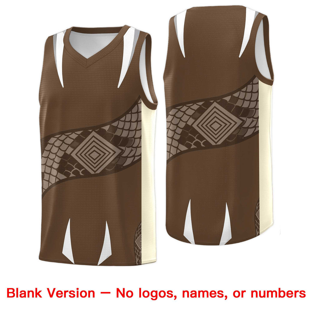 Custom Light Brown Light Khaki Snake Scale Venomous Fang Breathable Graffiti Pattern Basketball Suit Jersey