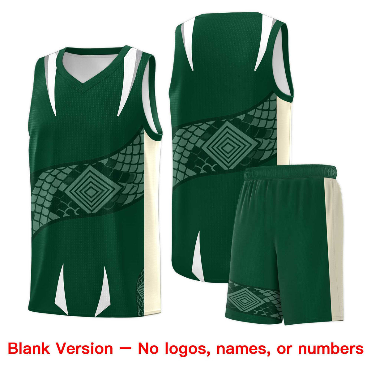 Custom Green Cream Snake Scale Venomous Fang Lightweight Graffiti Pattern Basketball Suit Jersey