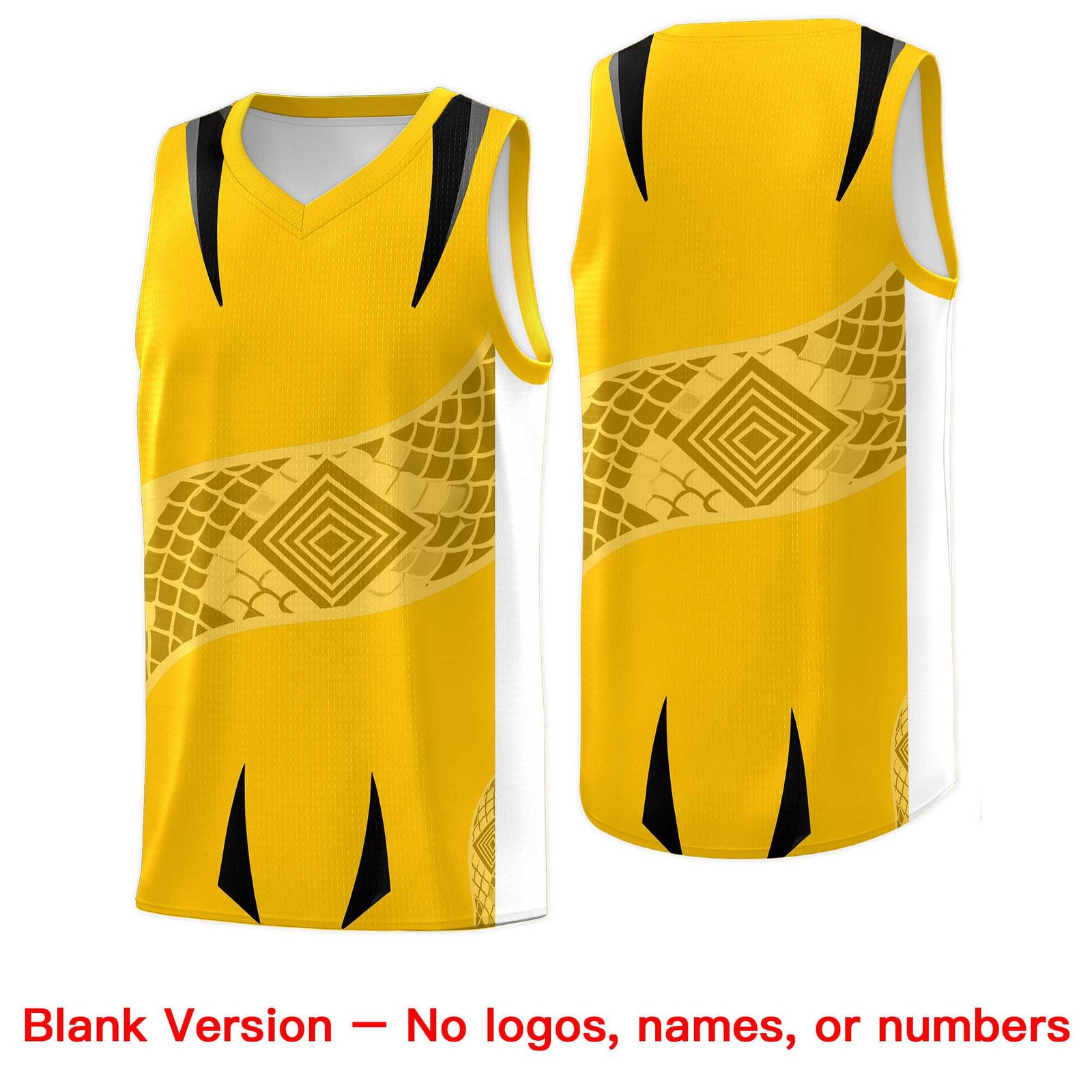 Custom Yellow White Snake Scale Venomous Fang for Leagues Graffiti Pattern Basketball Suit Jersey