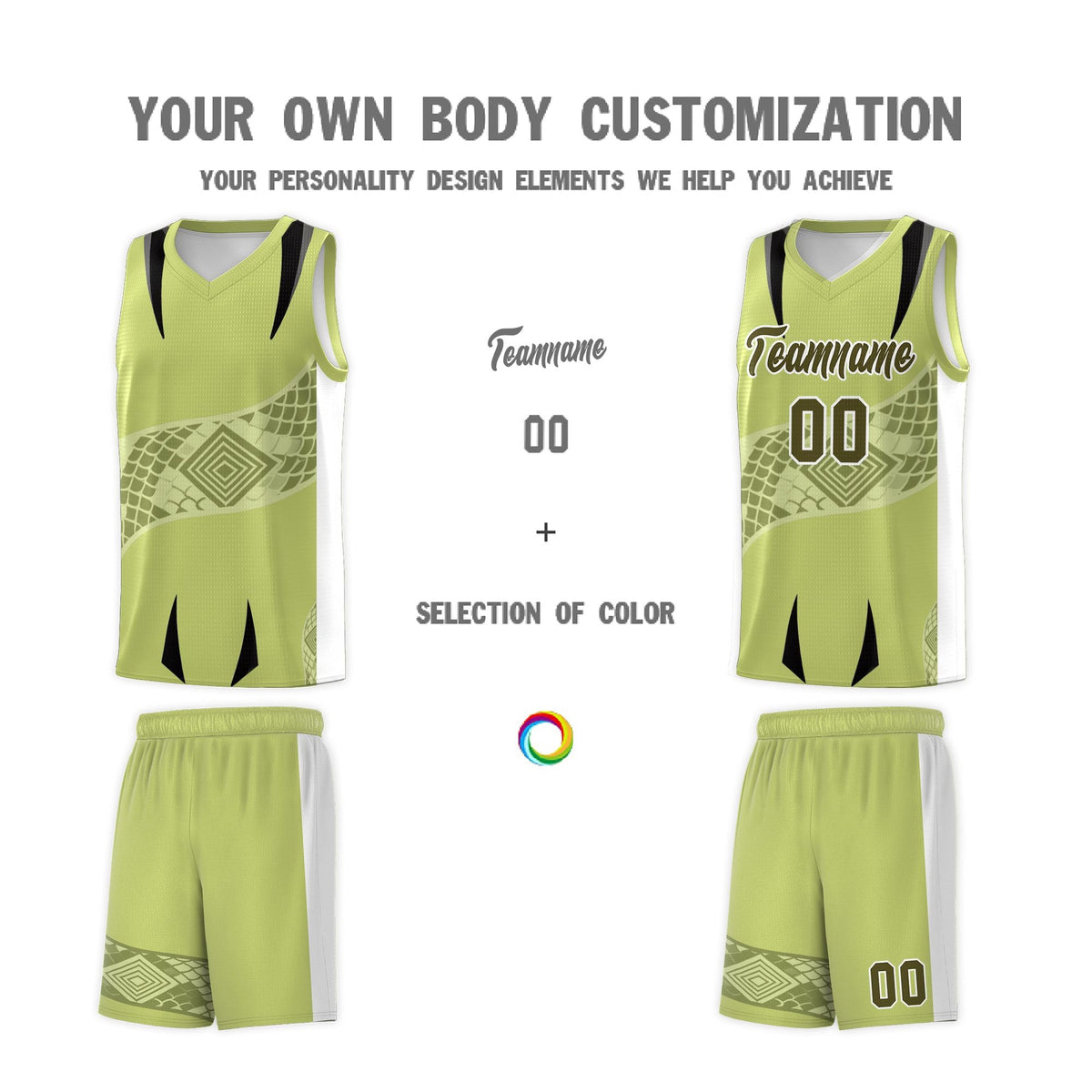 Custom Champagne White Snake Scale Venomous Fang for Clubs Graffiti Pattern Basketball Suit Jersey