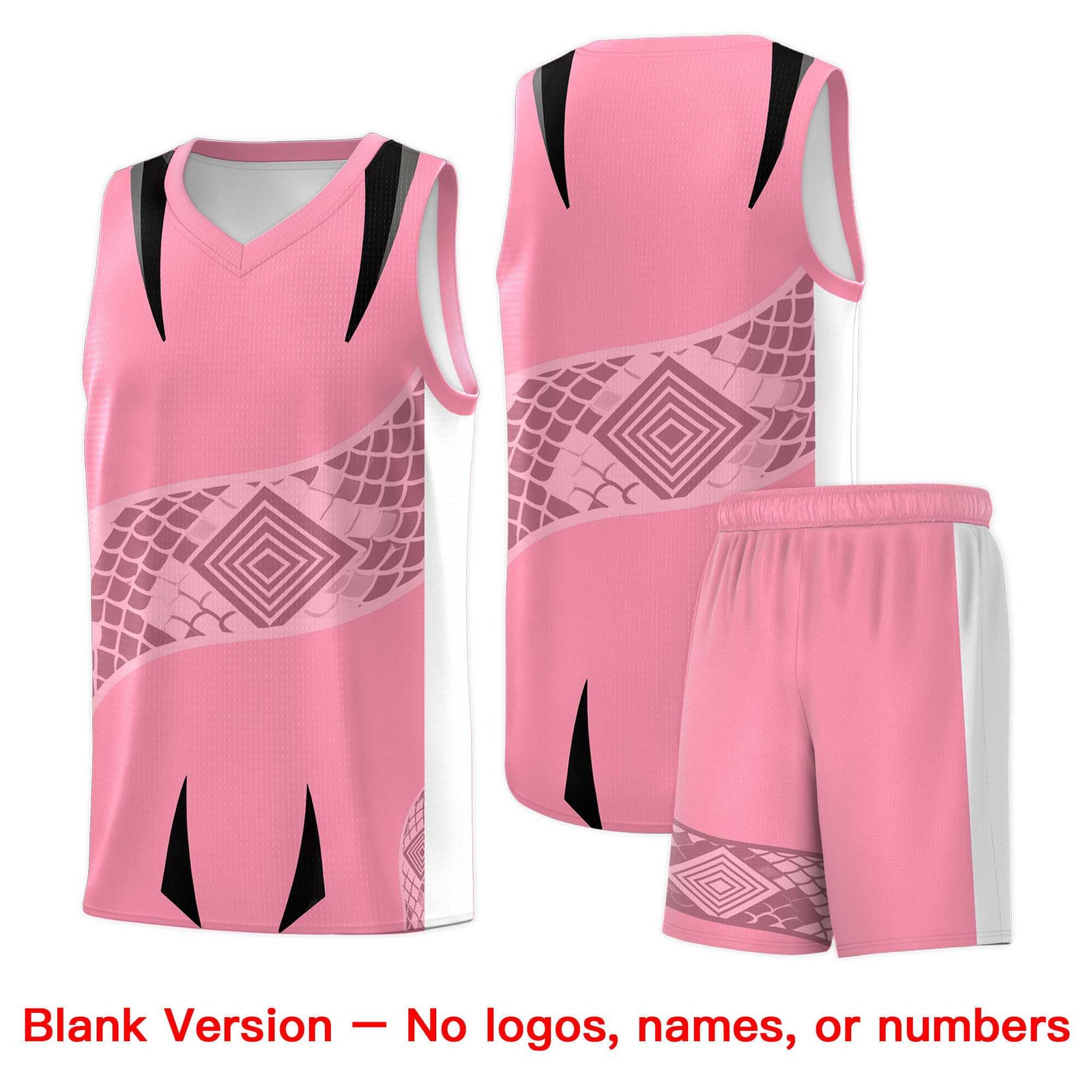 Custom Light Pink White Snake Scale Venomous Fang for Team Graffiti Pattern Basketball Suit Jersey