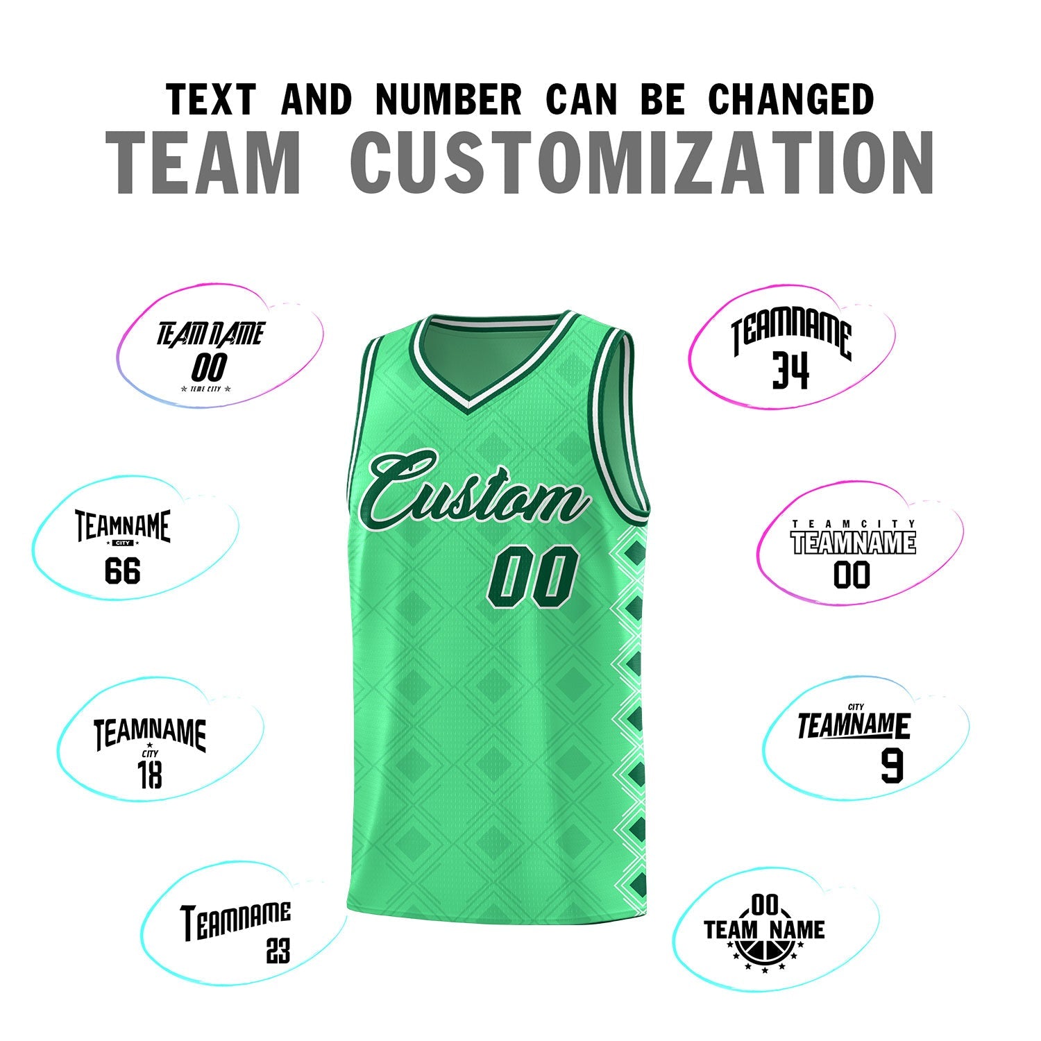 Custom Bright Green Side Blocks Sports Uniform Basketball Jersey