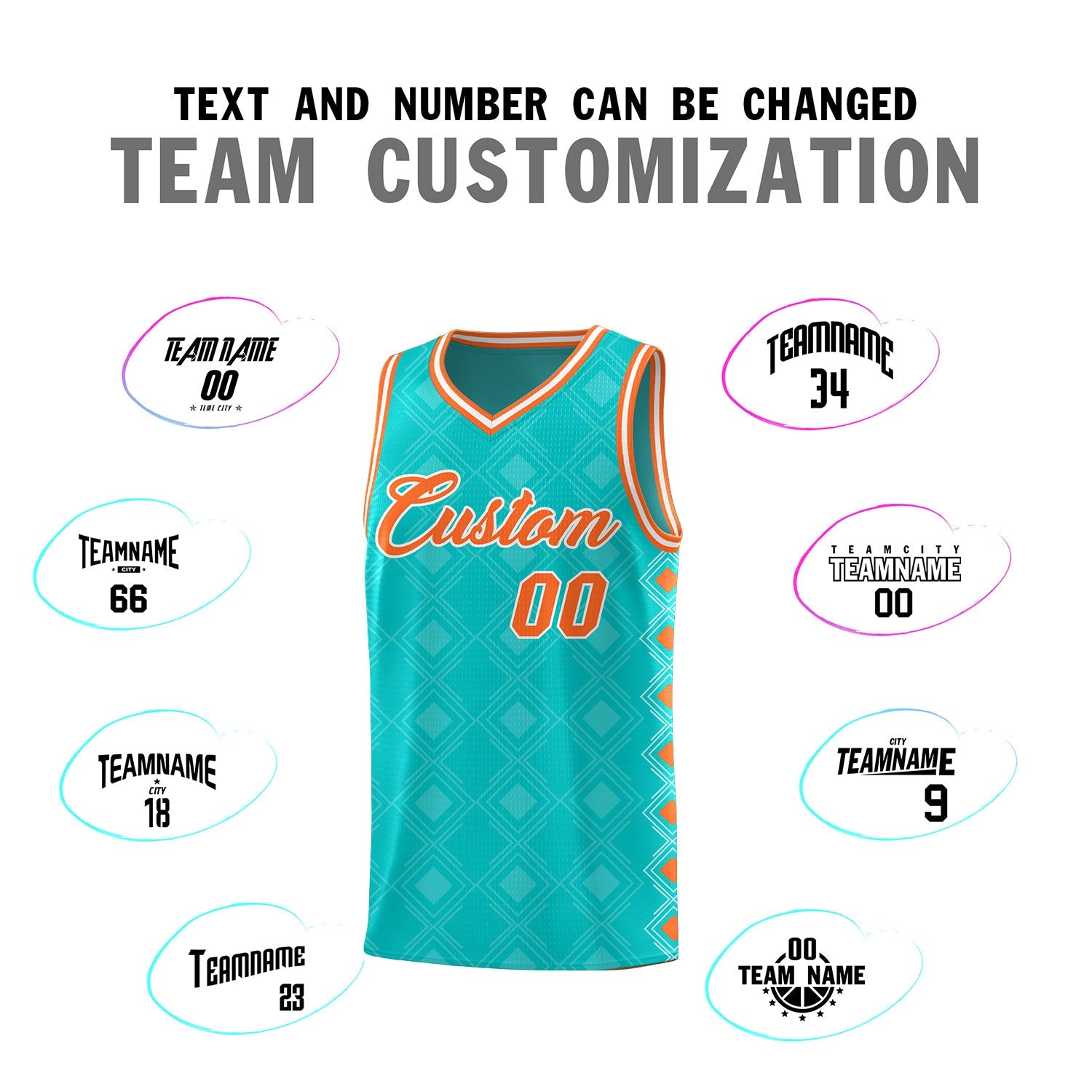 Custom Aqua Side Blocks Sports Uniform Basketball Jersey
