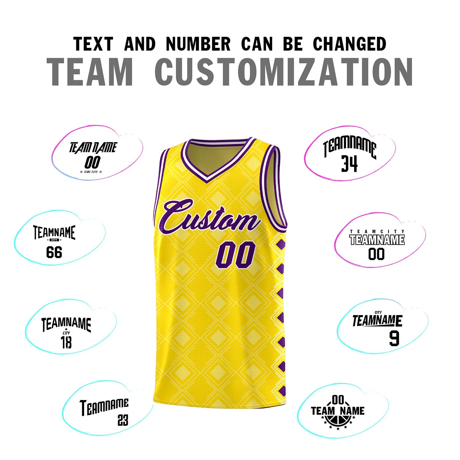 Custom Gold Side Blocks Sports Uniform Basketball Jersey