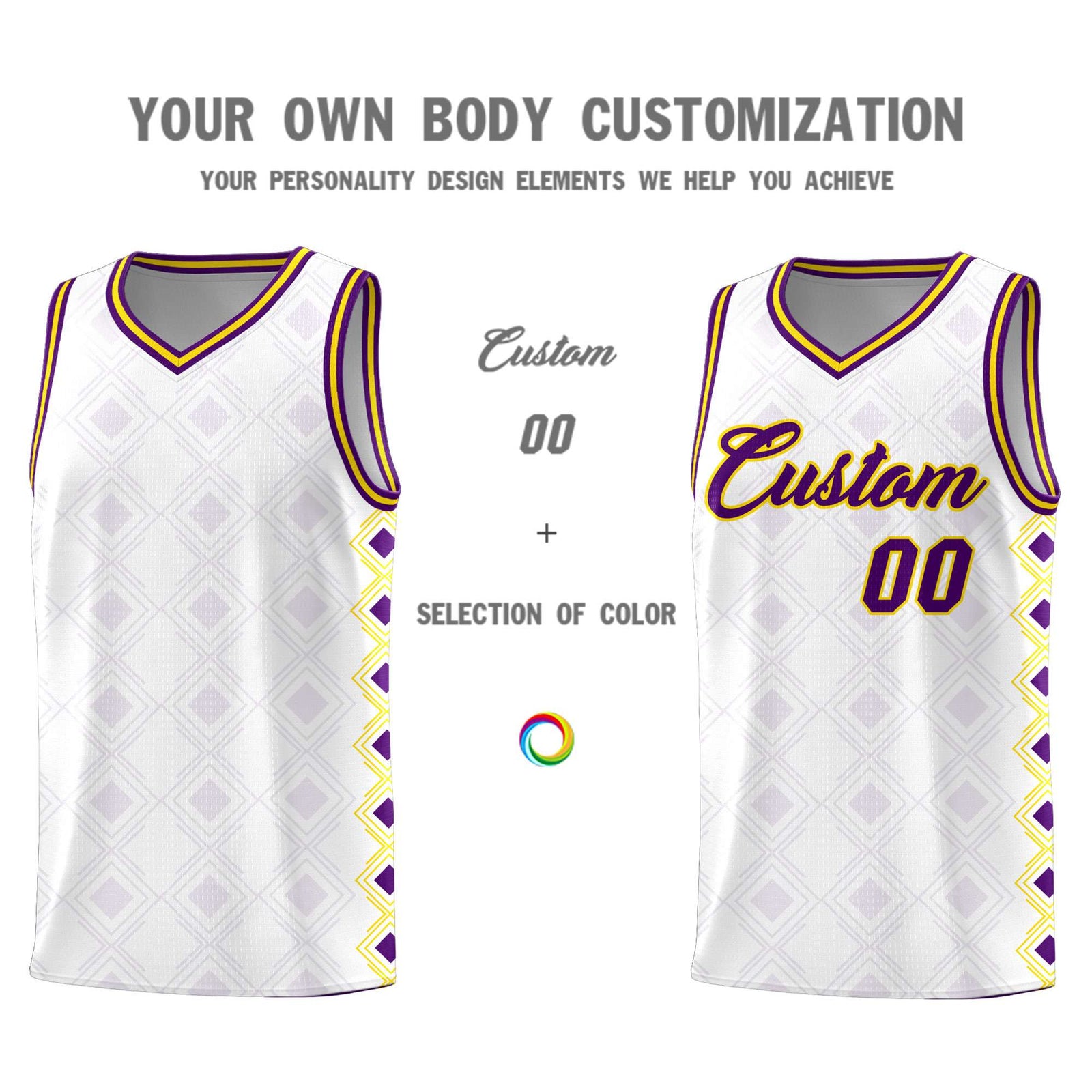 Custom White Side Blocks Sports Uniform Basketball Jersey