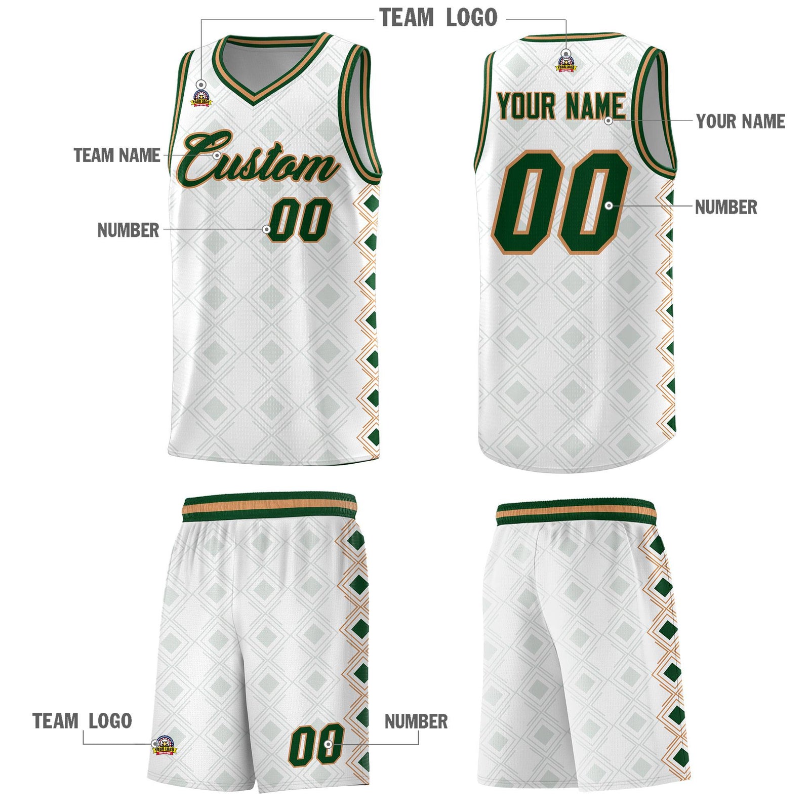 Custom White Side Blocks Sports Uniform Basketball Jersey