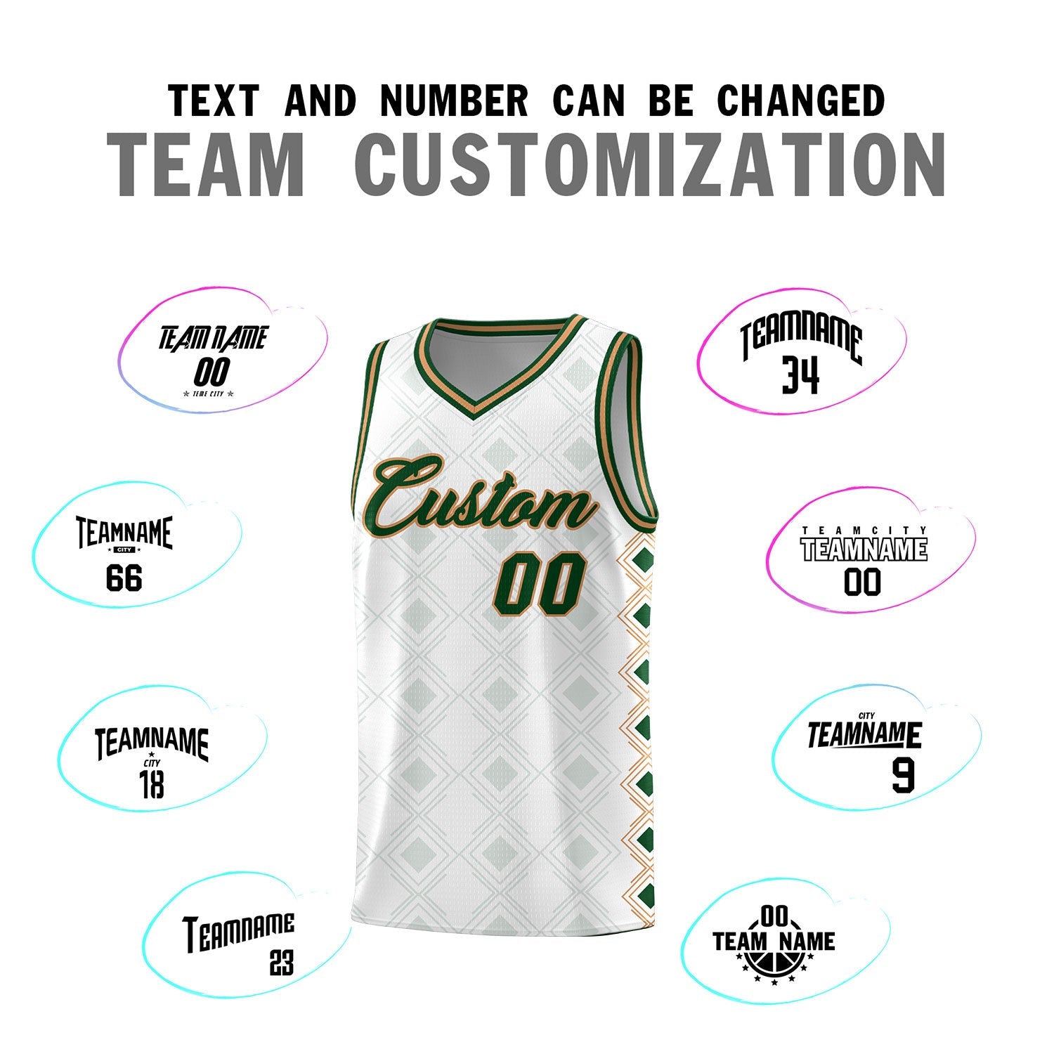 Custom White Side Blocks Sports Uniform Basketball Jersey