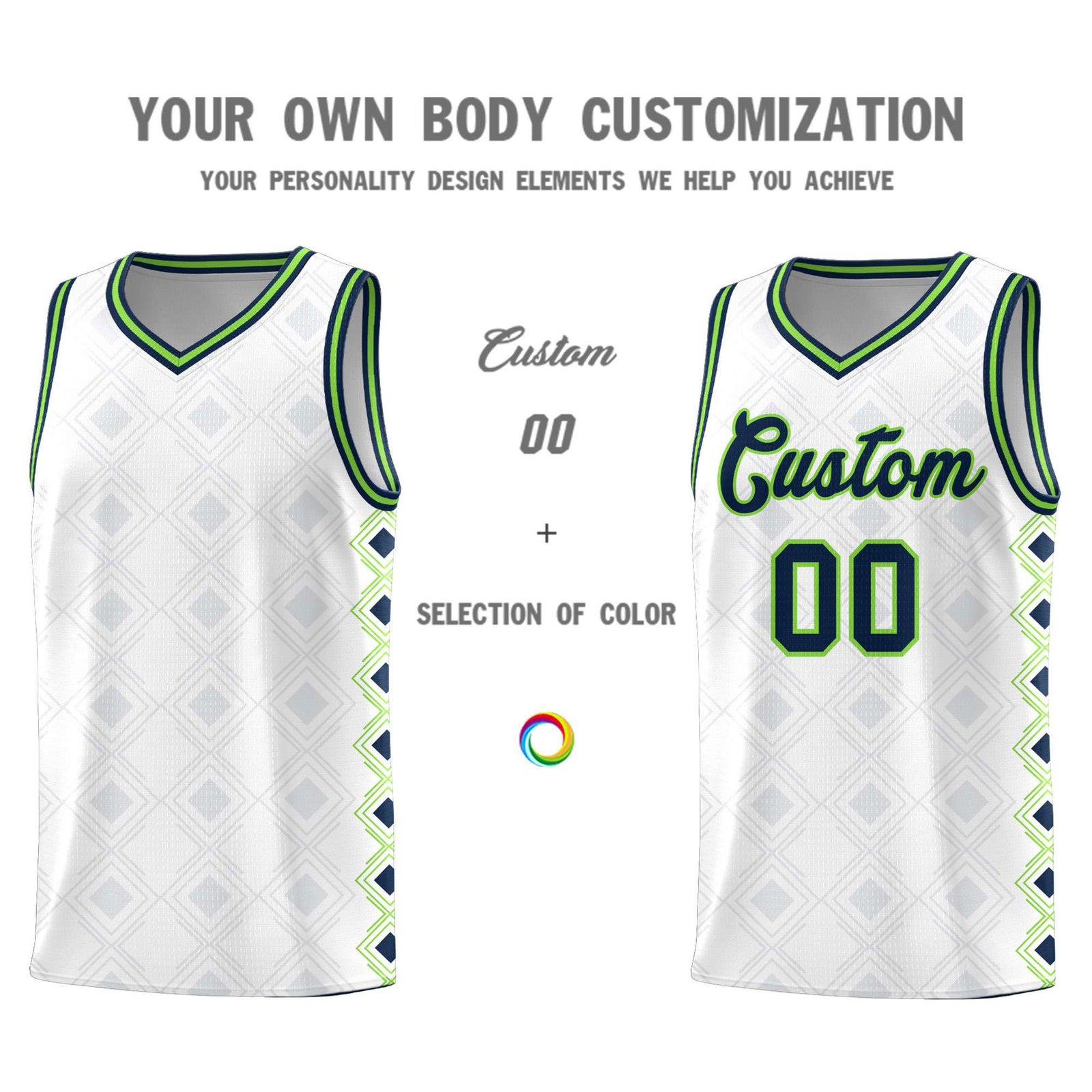 Custom White Side Blocks Sports Uniform Basketball Jersey