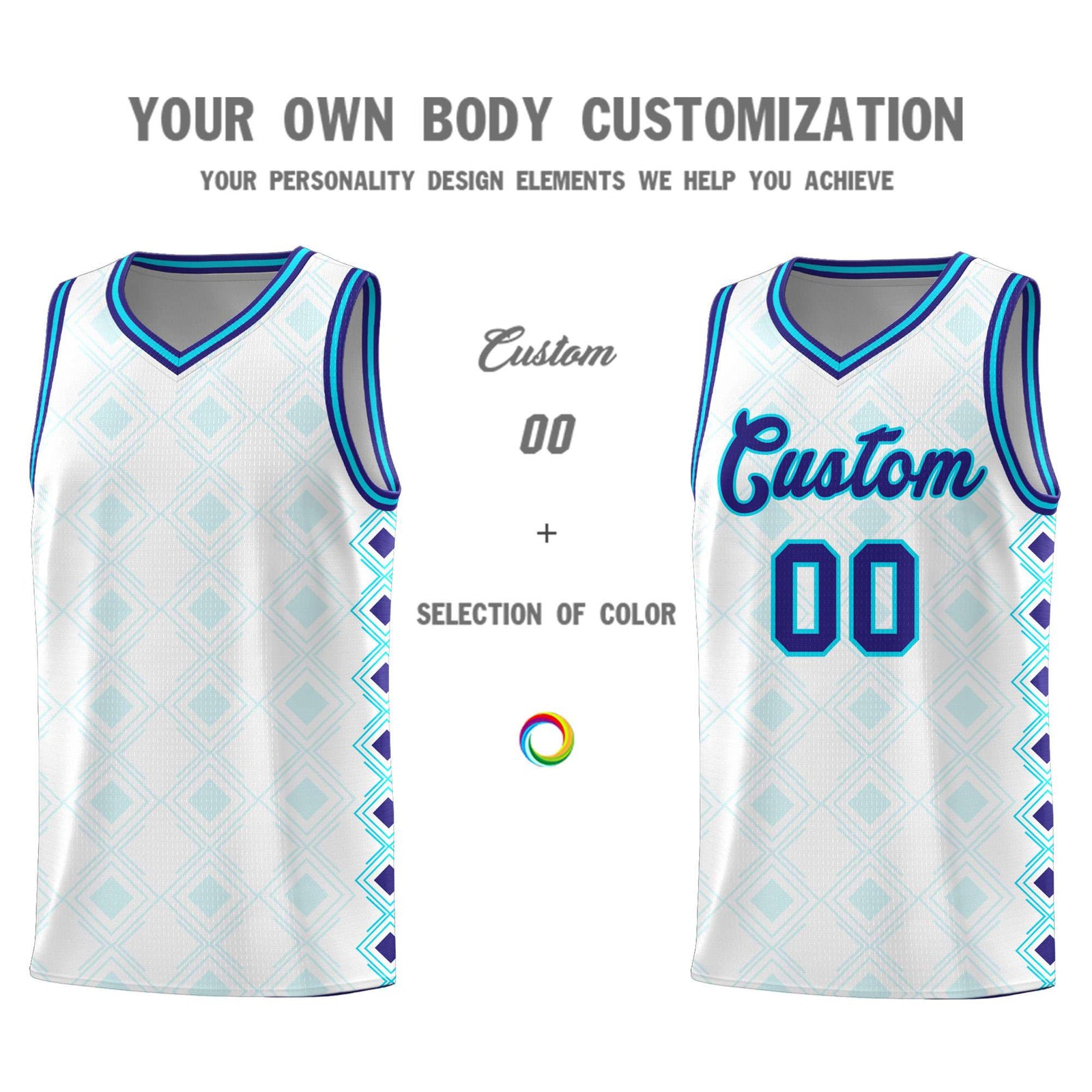 Custom White Side Blocks Sports Uniform Basketball Jersey