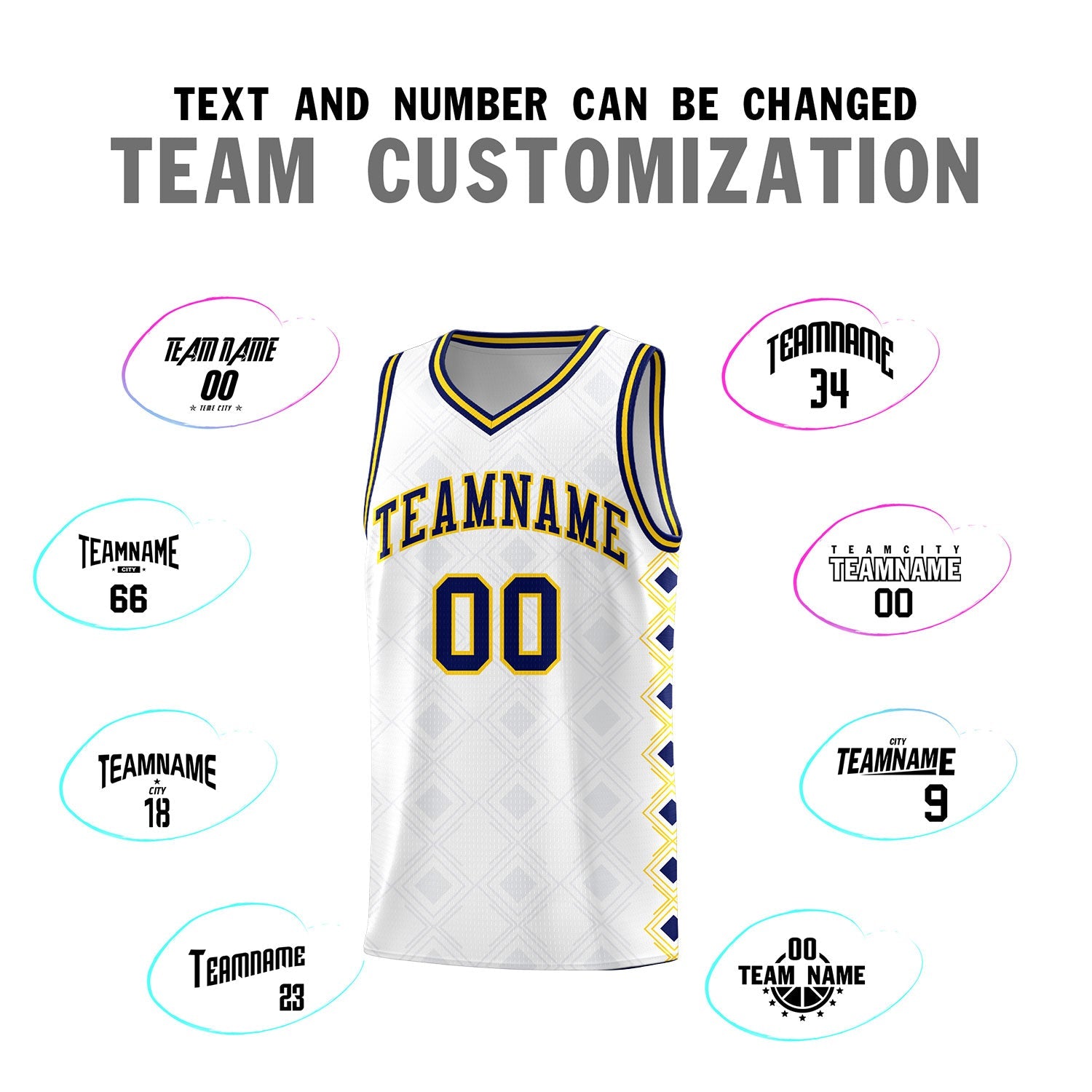 Custom White Side Blocks Sports Uniform Basketball Jersey