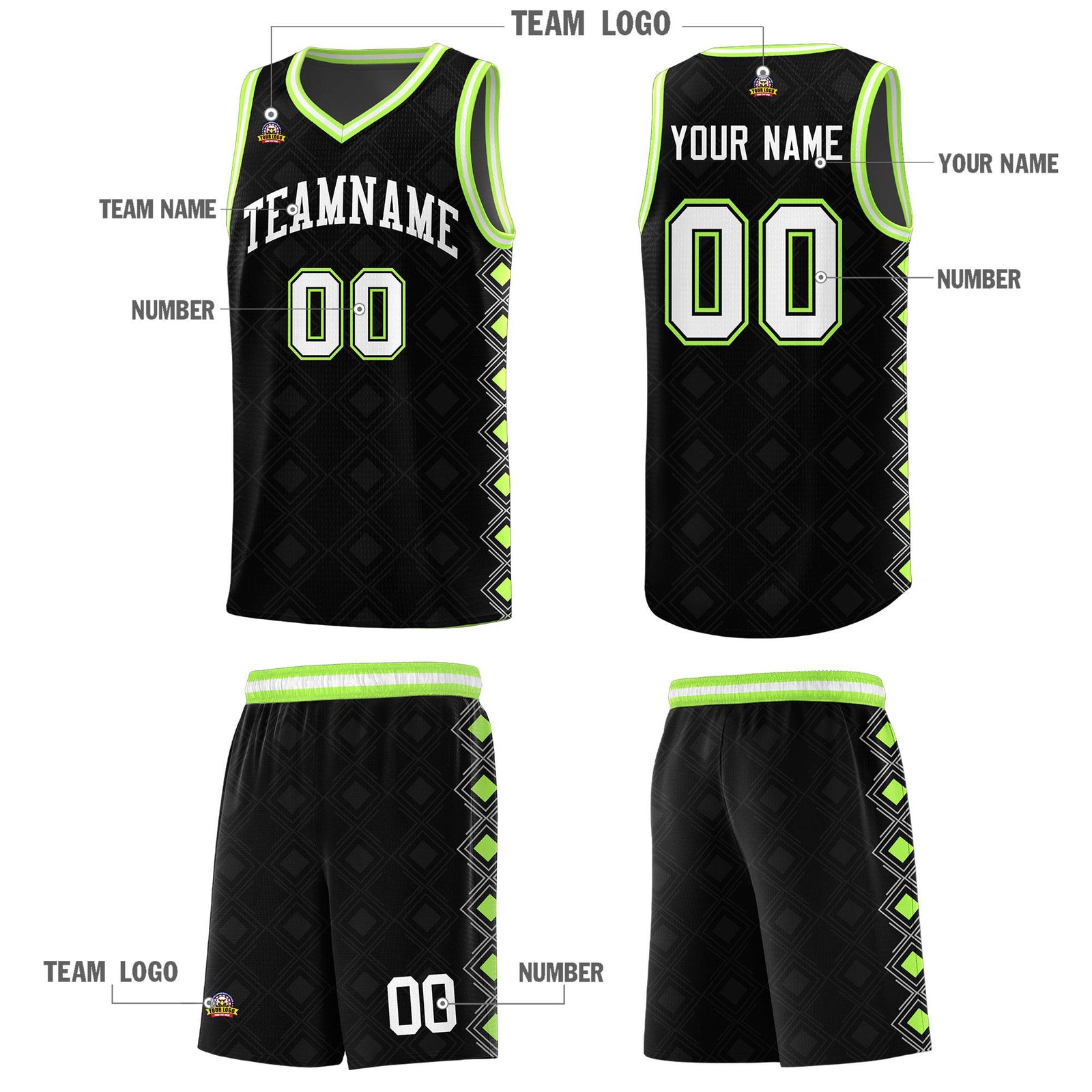 Custom Black Side Blocks Sports Uniform Basketball Jersey