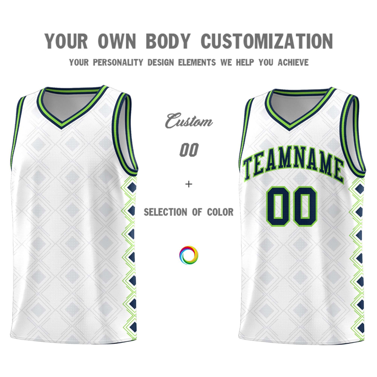 Custom White Side Blocks Sports Uniform Basketball Jersey