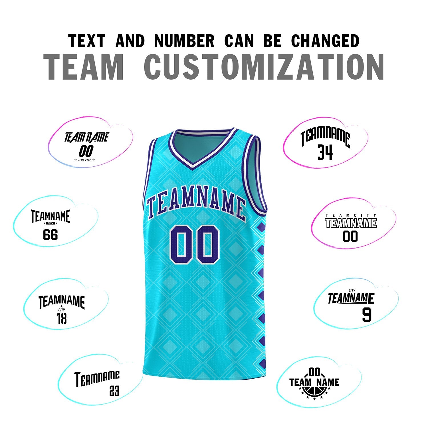 Custom Sky Blue Side Blocks Sports Uniform Basketball Jersey