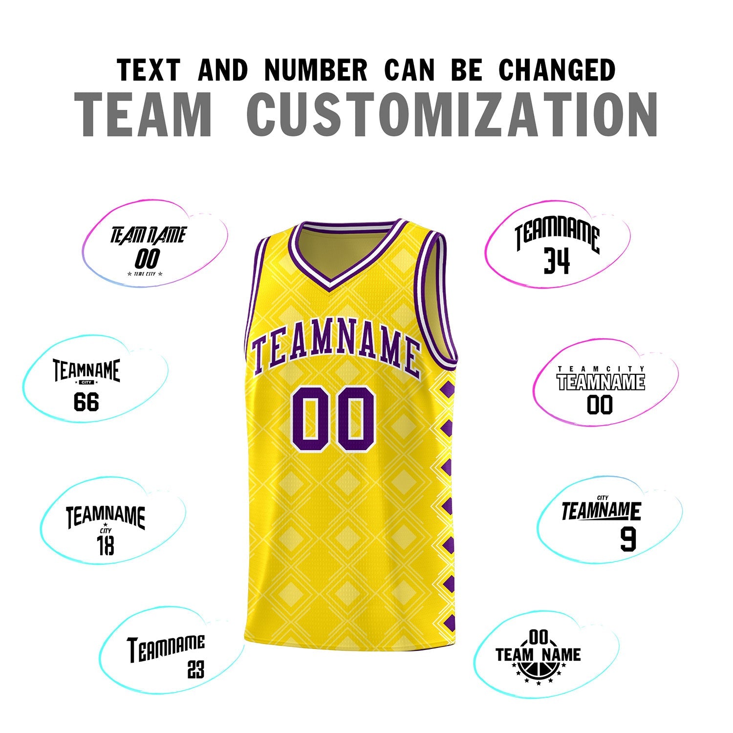Custom Gold Side Blocks Sports Uniform Basketball Jersey