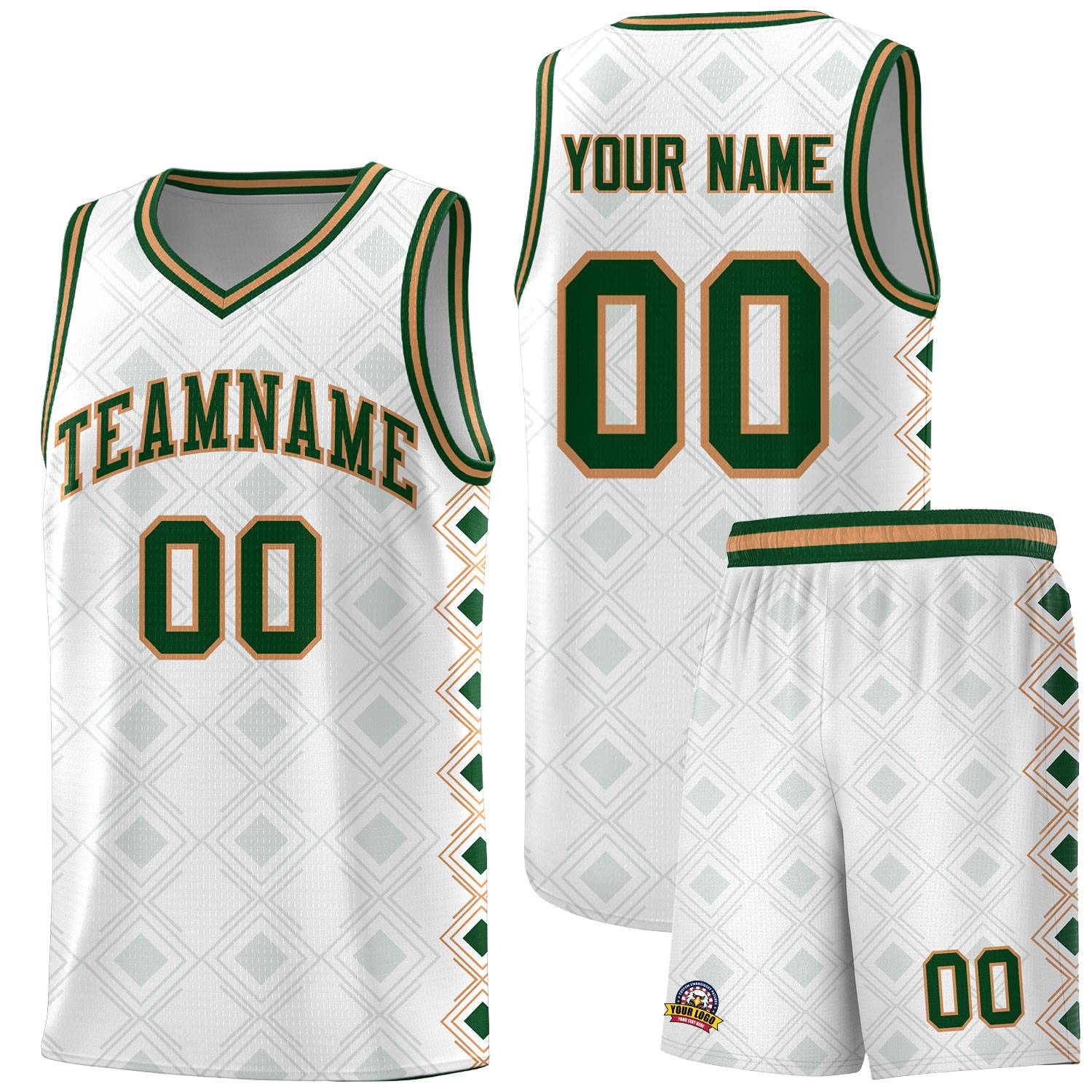 Custom White Side Blocks Sports Uniform Basketball Jersey
